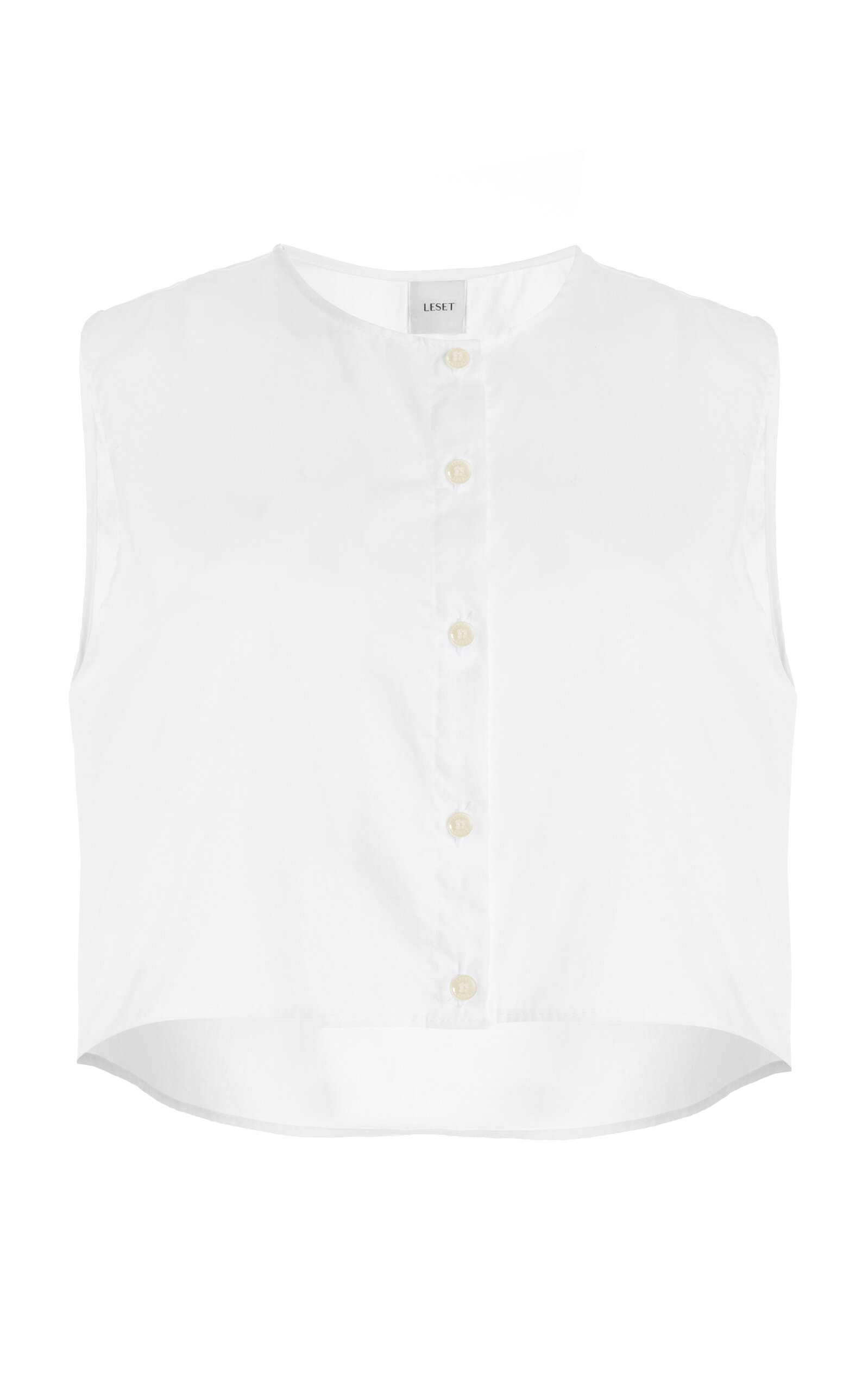 Shop Leset Yoko Cropped Cotton Vest In White