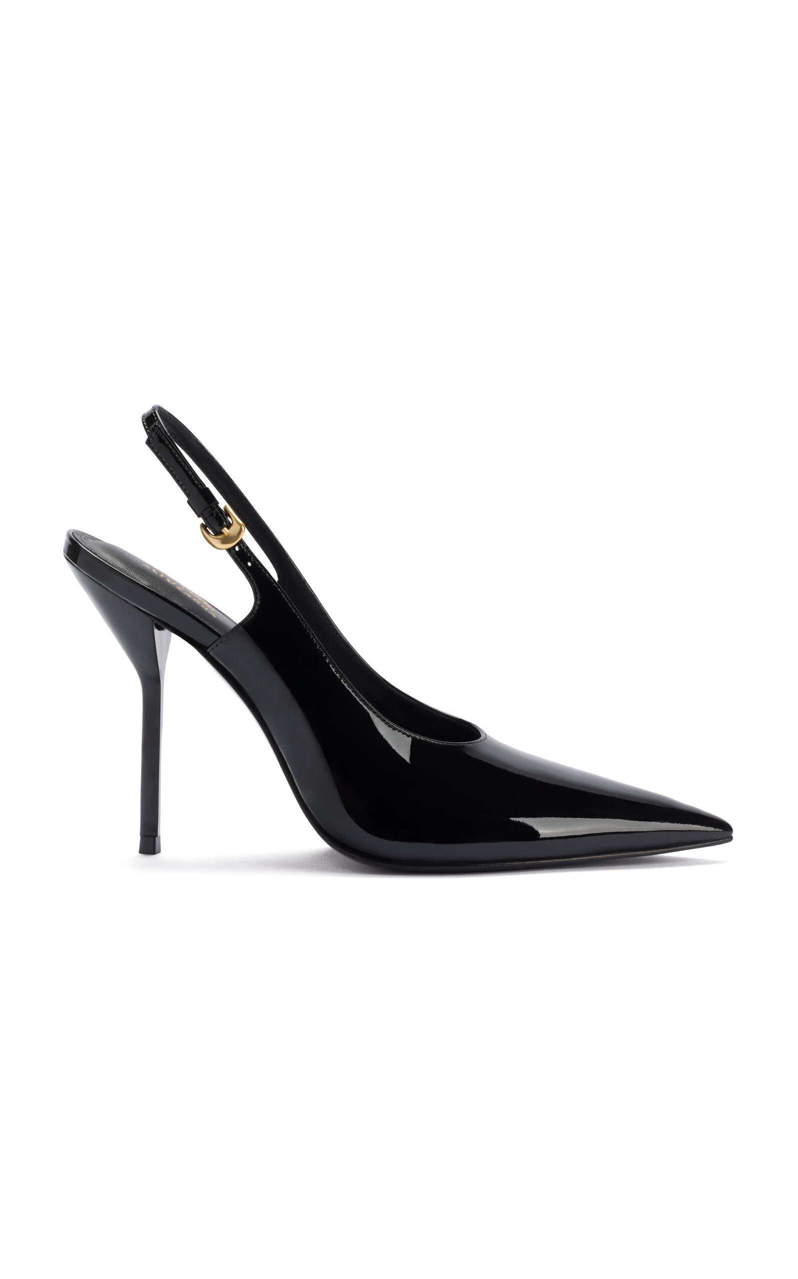 Larroude X Altuzarra Exclusive Patent Leather Slingback Pumps In Black