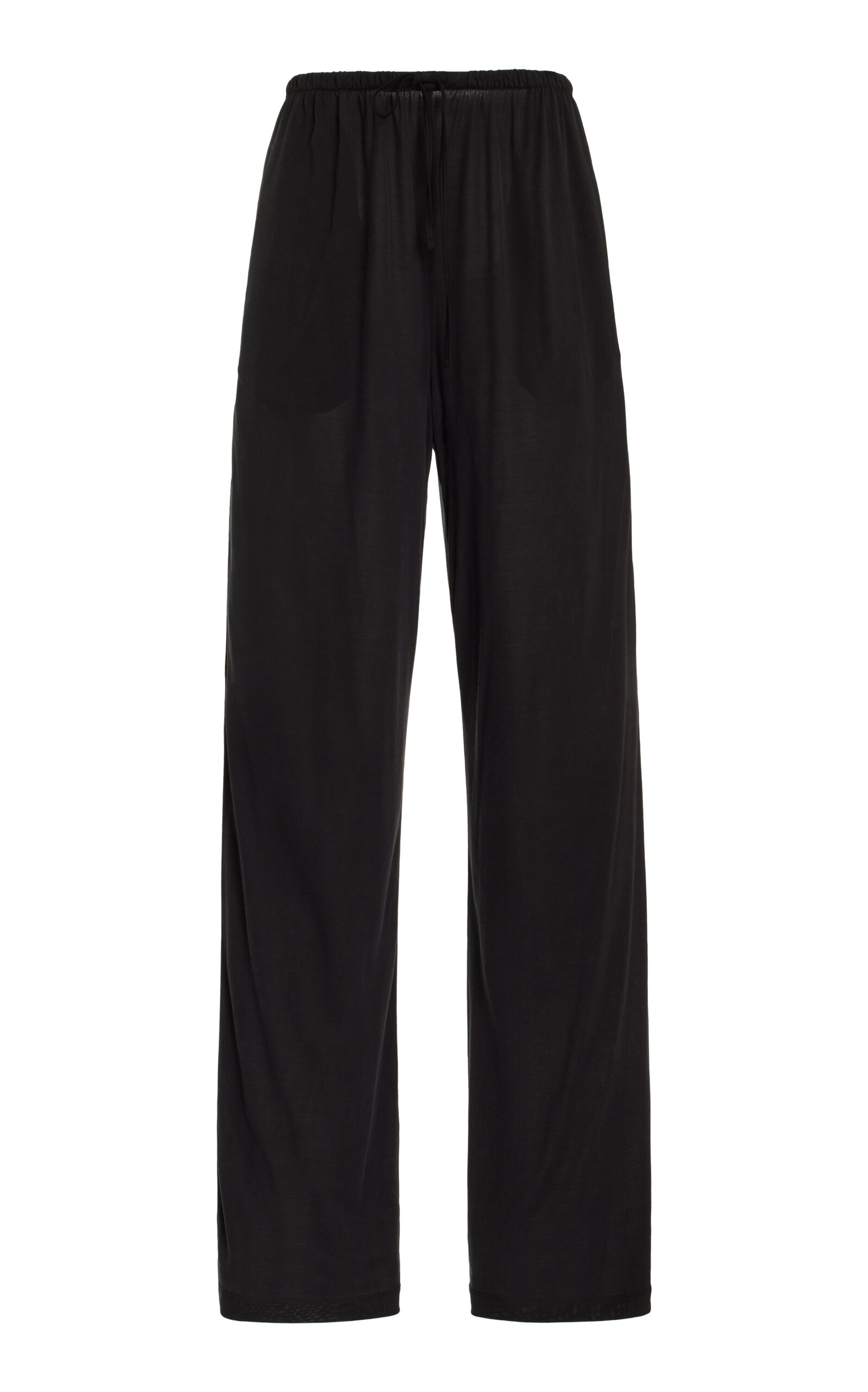 The Row Lanuit Knit Silk Wide-leg Pants In Grey