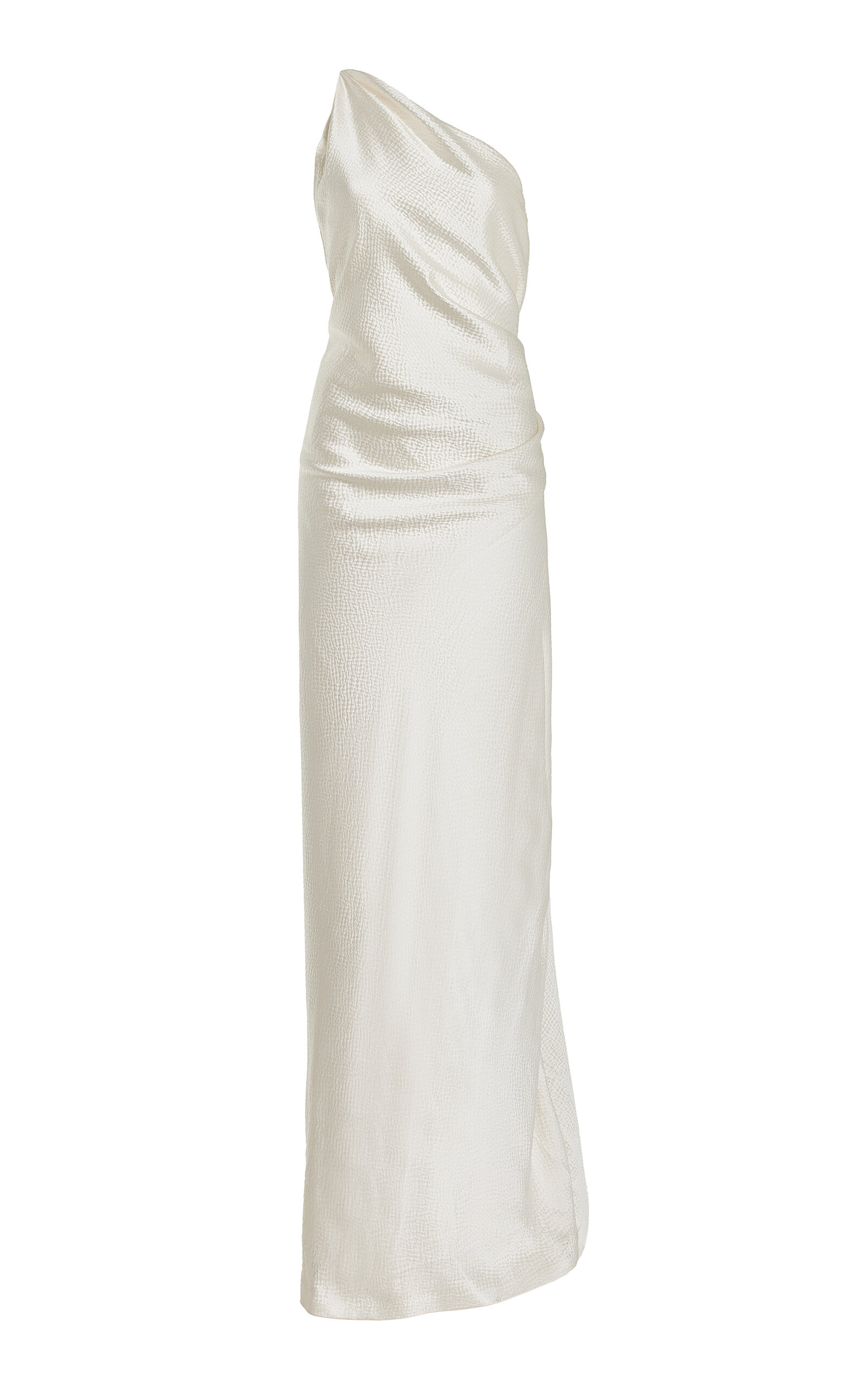 Shop Tove Caroline Textured Silk Maxi Dress In White