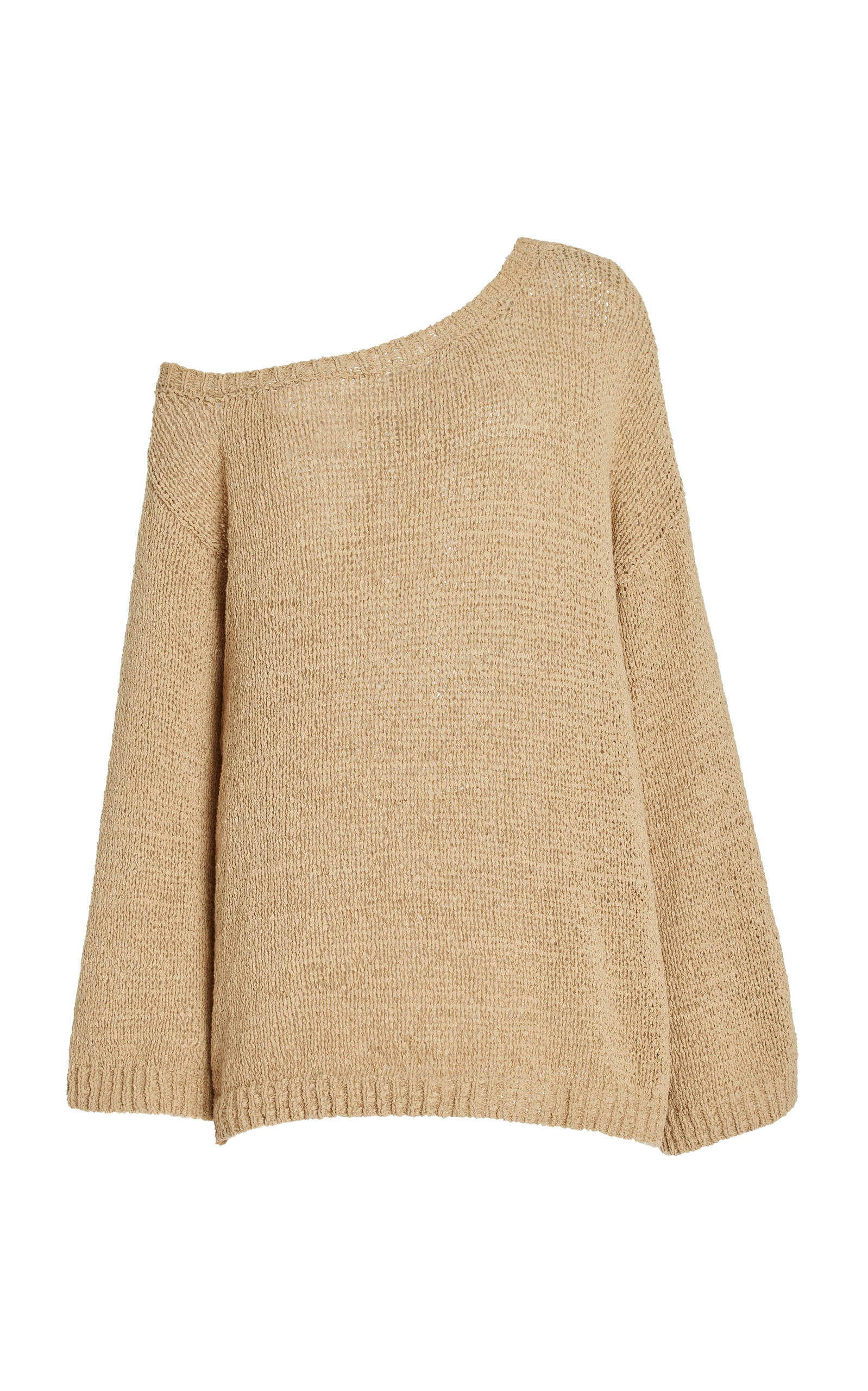 Juin Off-The-Shoulder Knit Cotton-Blend Sweater