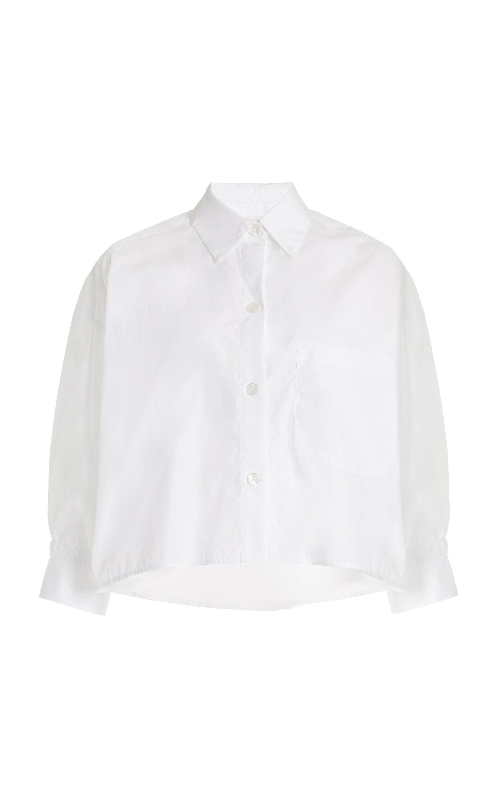 Twp Soon To Be Ex Tux Long Sleeve Crop Button-up Blouse In White