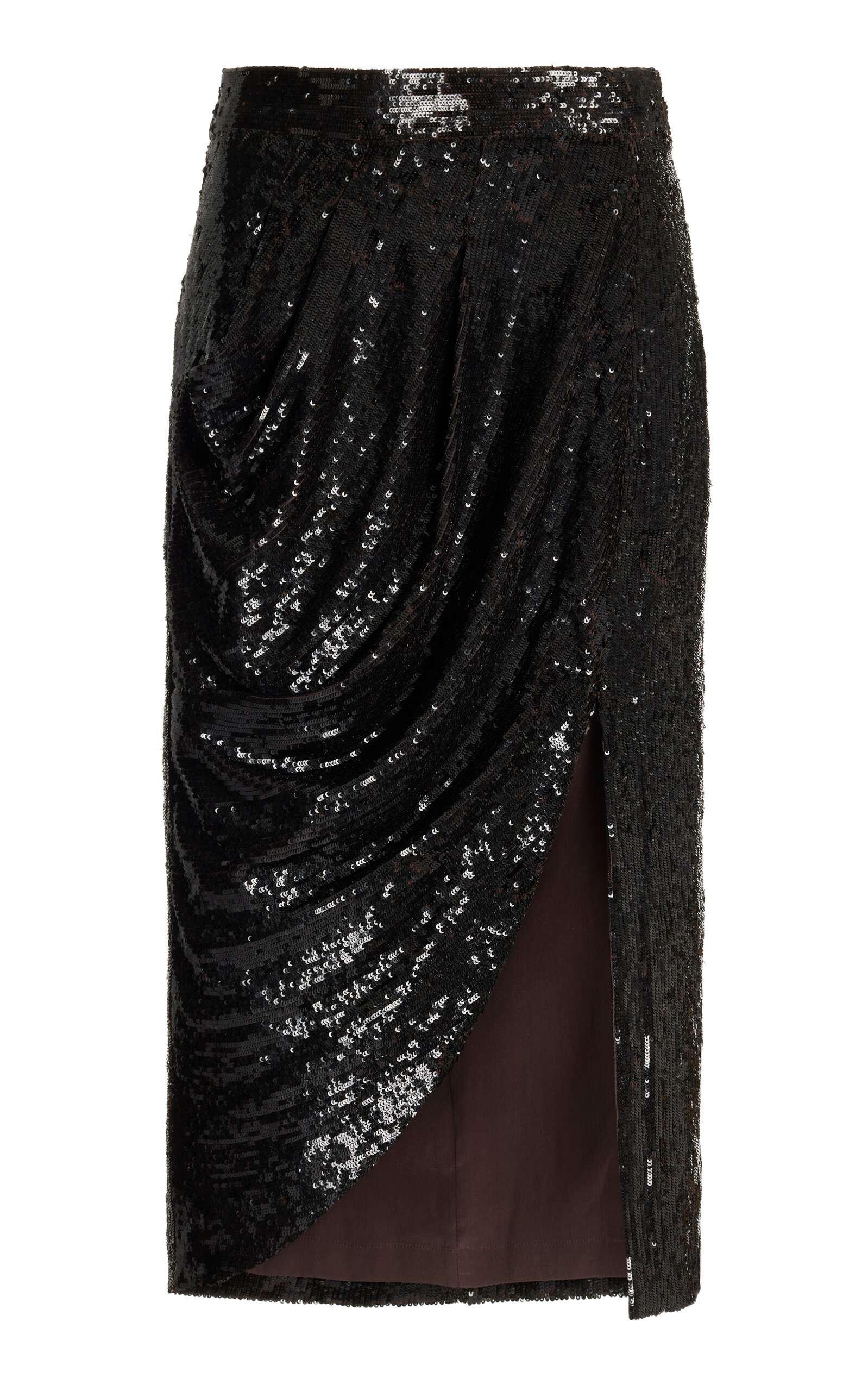Twp Lover Sequined Midi Skirt In Brown