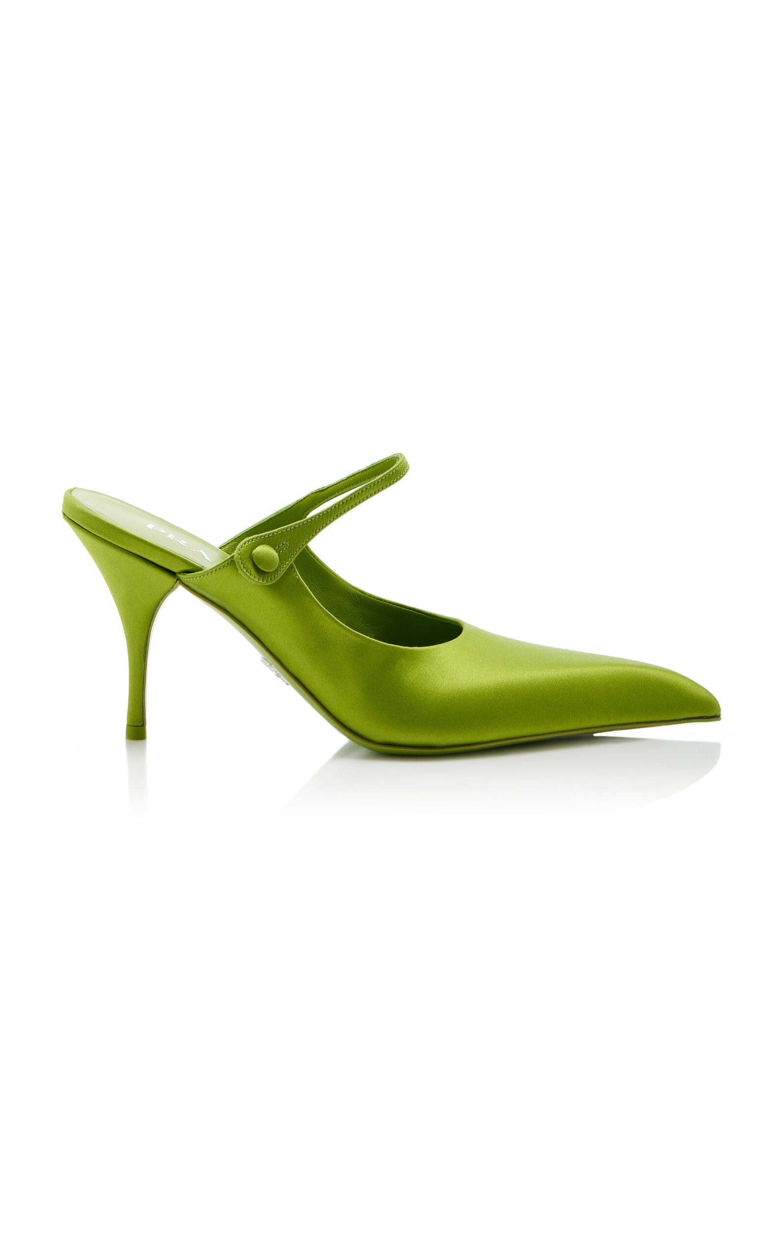 Shop Prada Satin Mary Jane Mules In Green