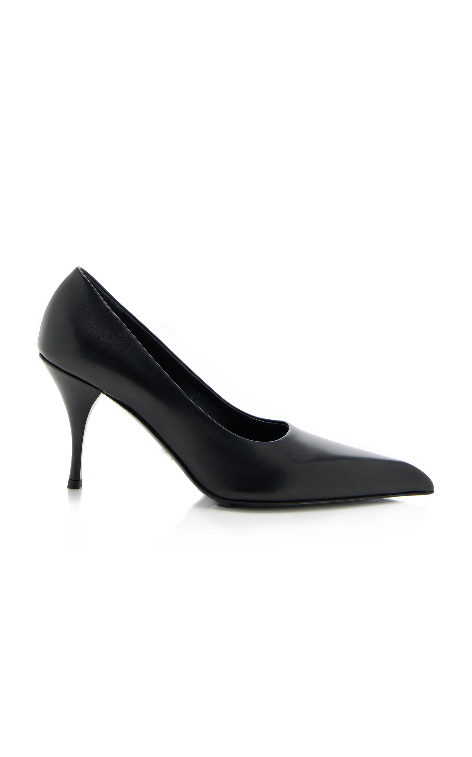 Shop Prada Leather Pumps In Black