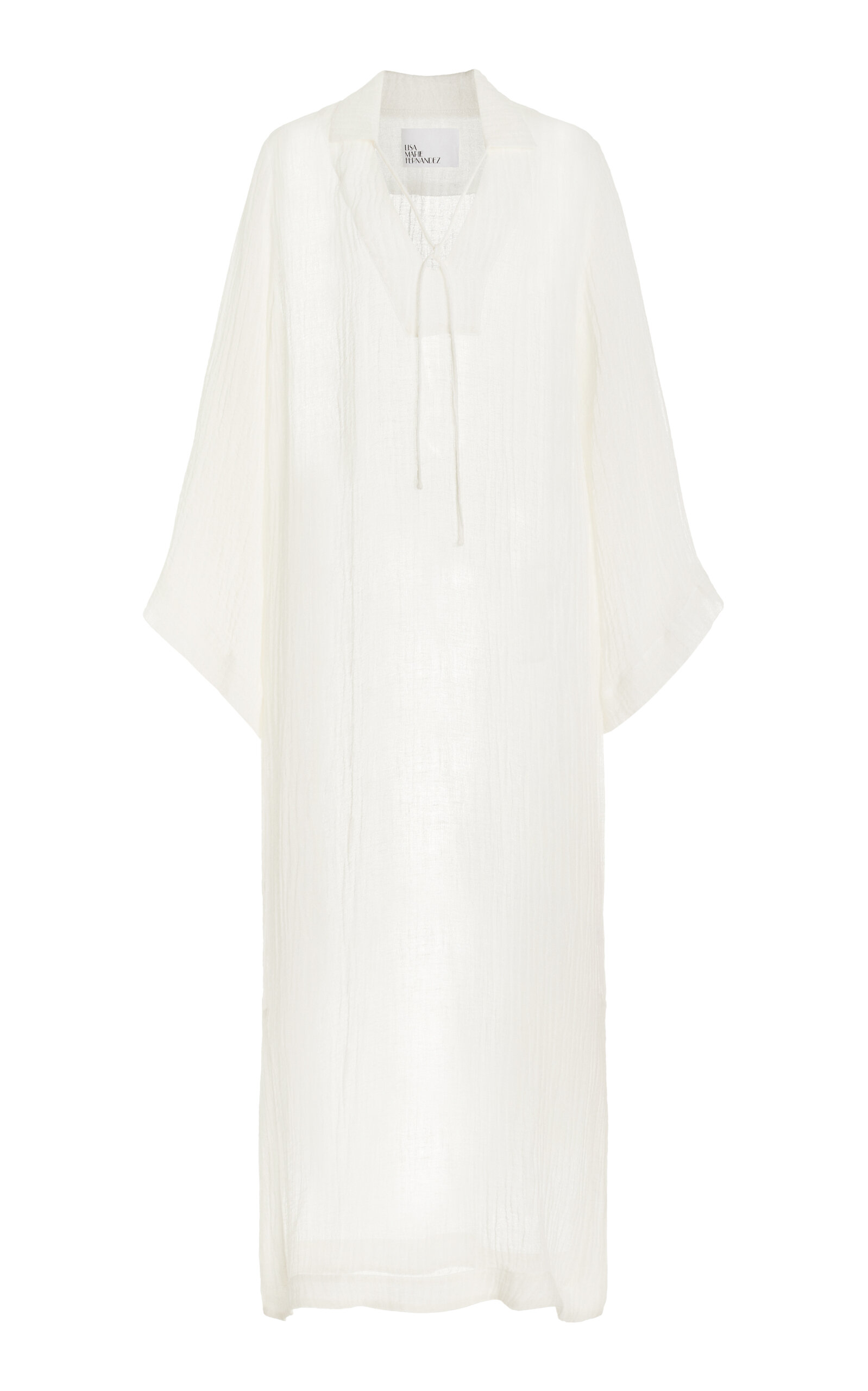 Lisa Marie Fernandez Linen-blend Gauze Tunic Caftan In White