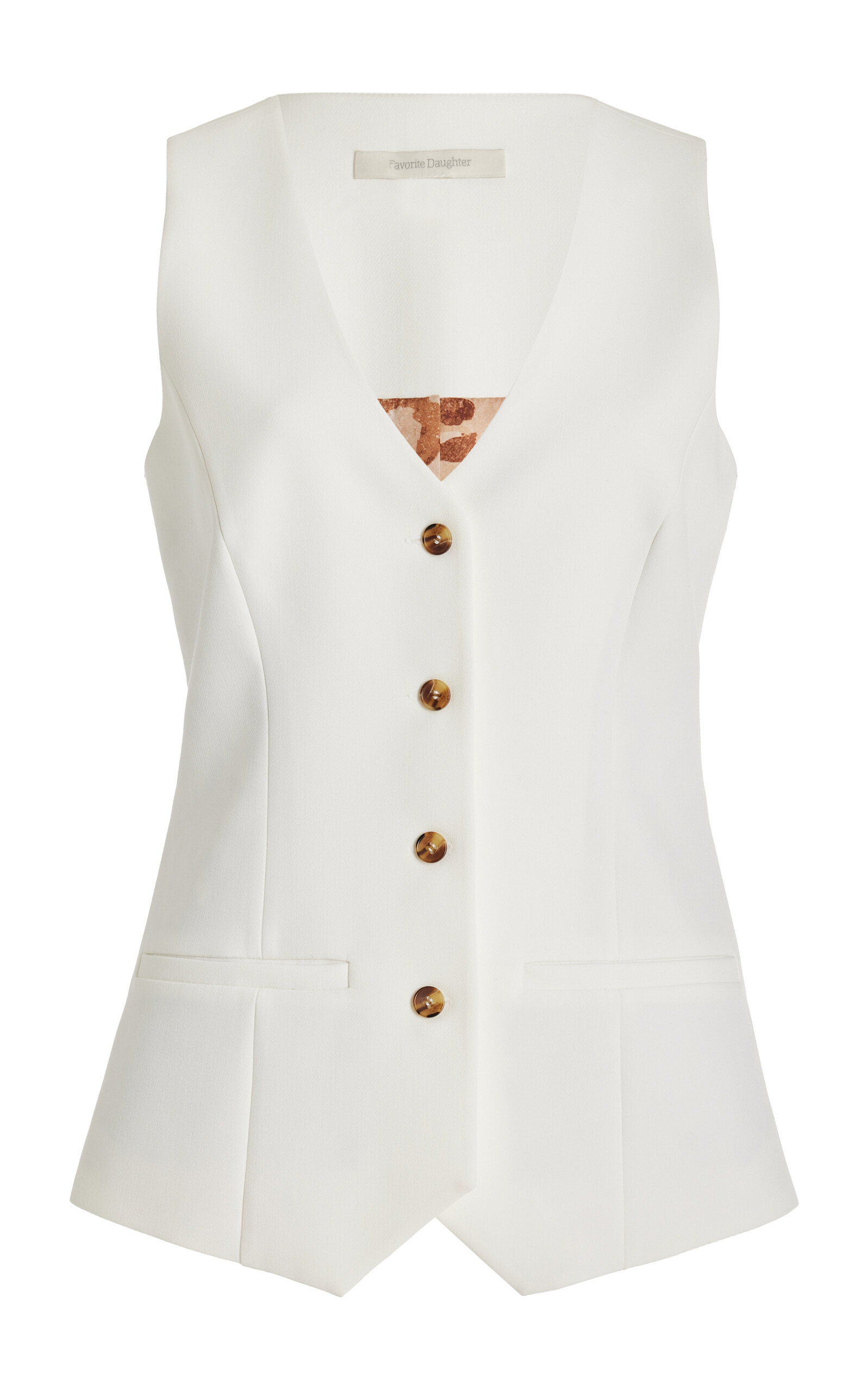 Favorite Daughter The Jones Twill Vest In Ivory