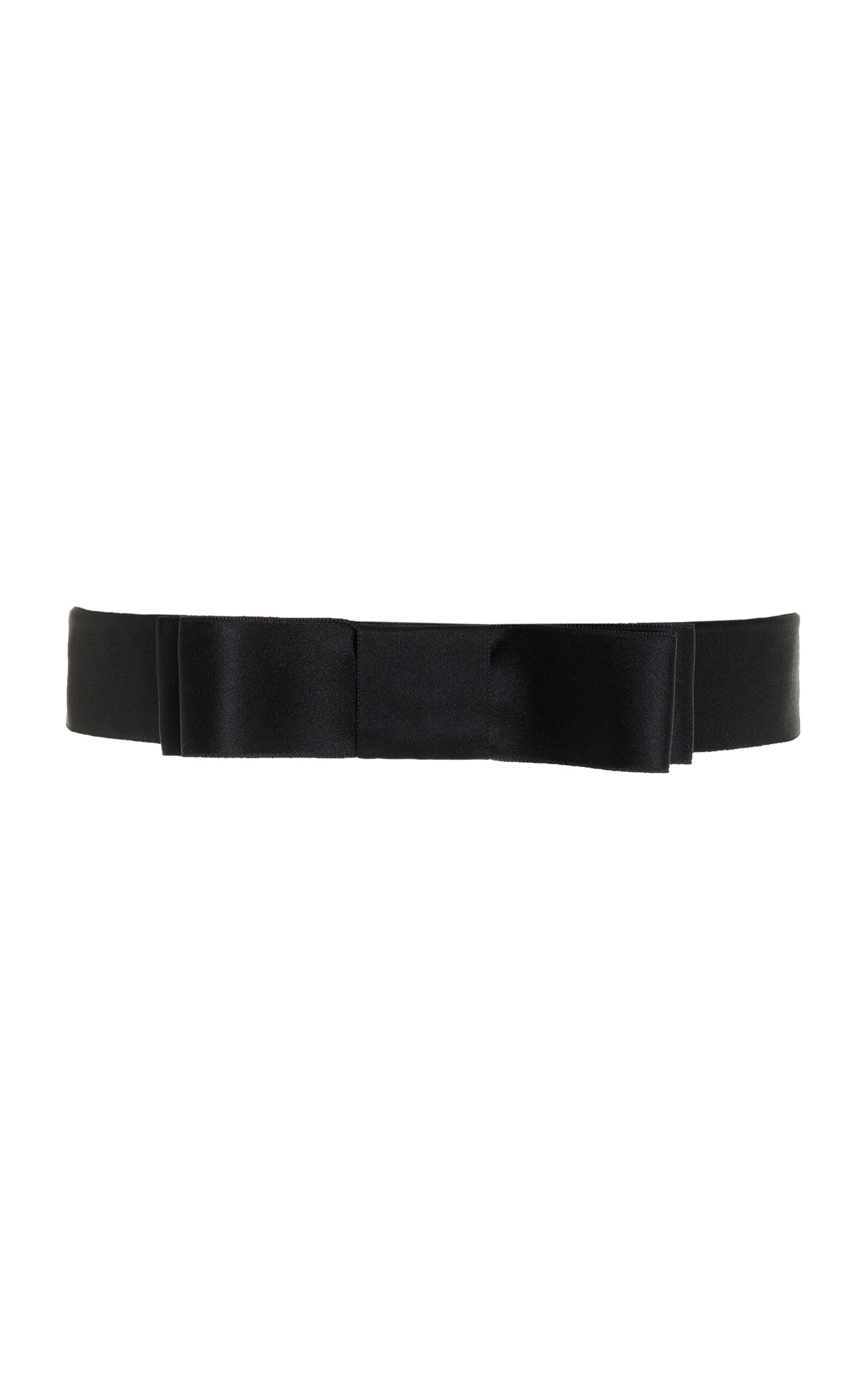 Shop Dolce & Gabbana Bow-detailed Satin Belt In Black