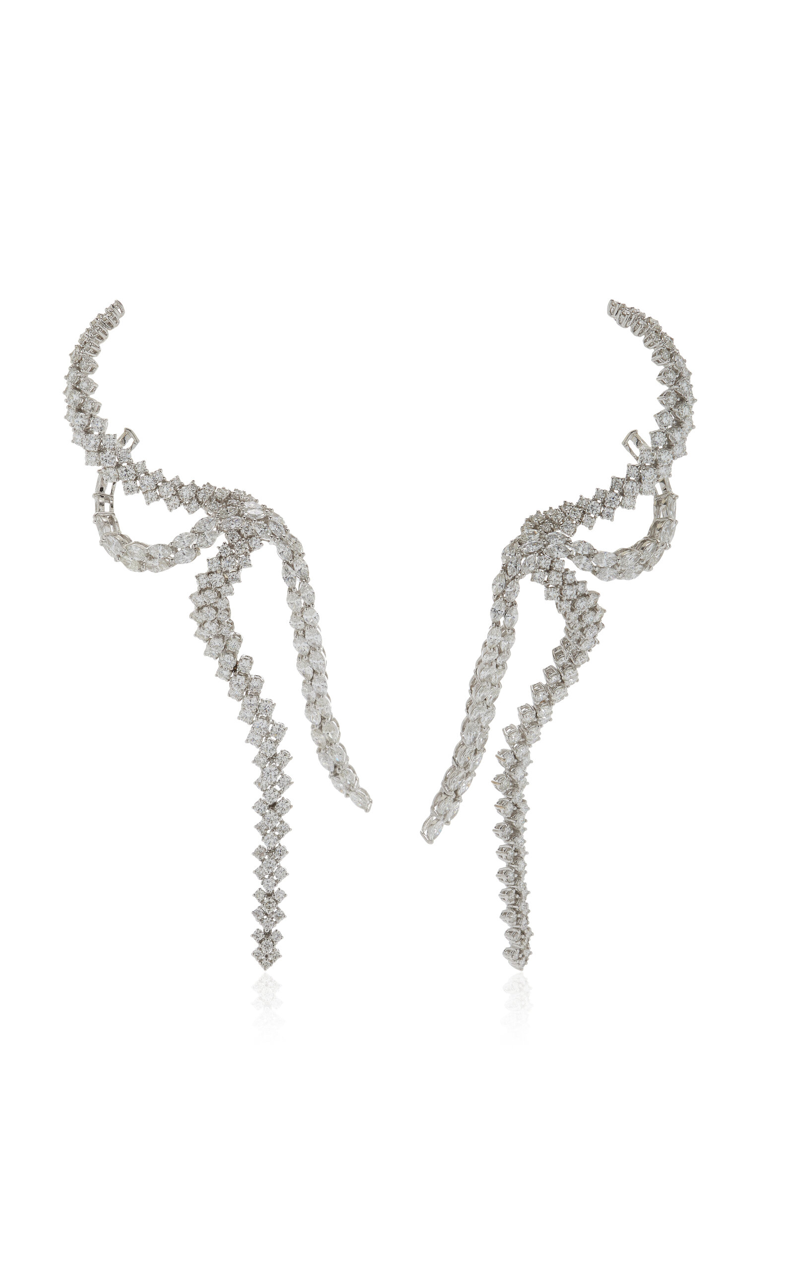 Yeprem 18k White Gold Y-couture Dropearrings