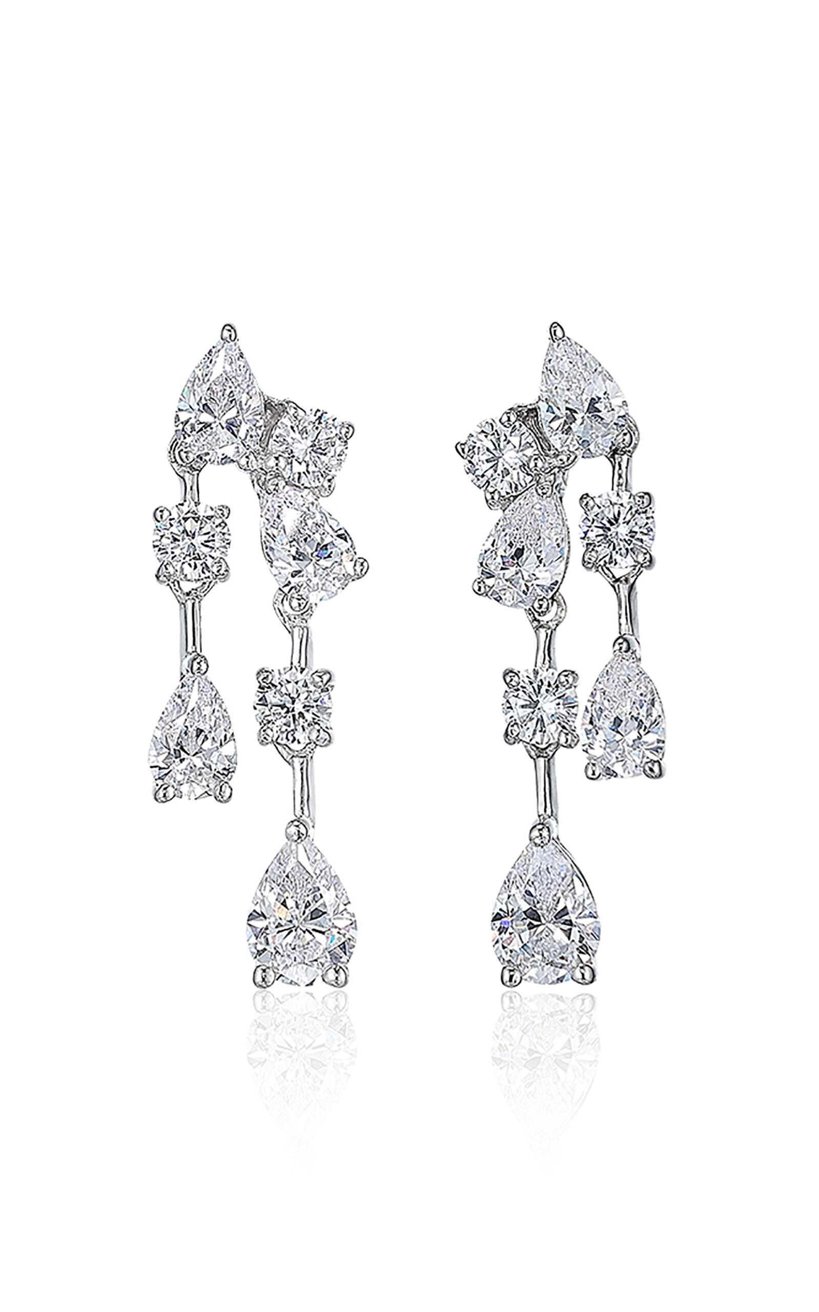 Anabela Chan 18k Gold & Rhodium Vermeil Mini Diamond Raindrop Earrings In White