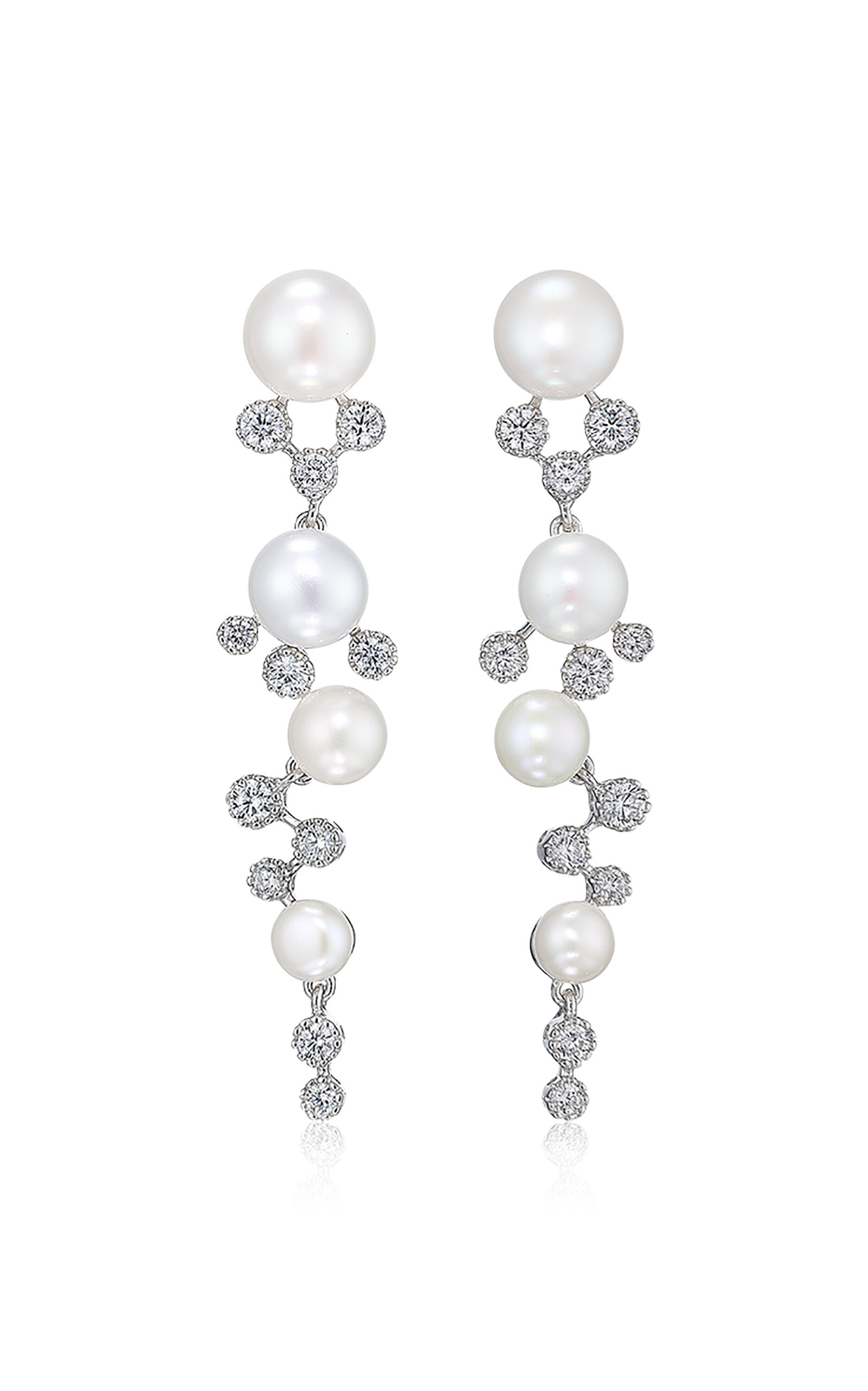Anabela Chan 18k White Gold & Rhodium Vermeil Constellation Pearl Earrings