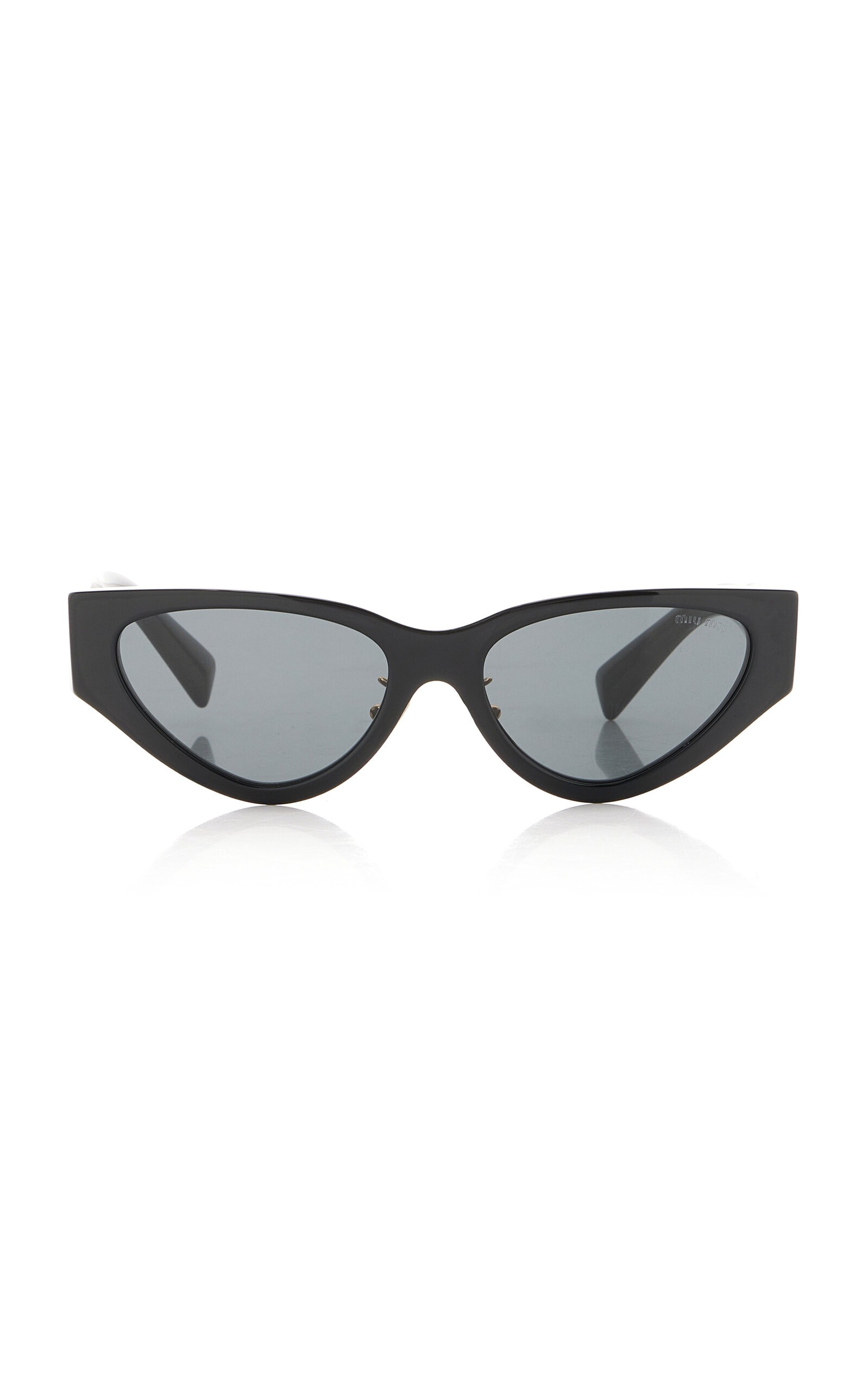 Shop Miu Miu Cat-eye Acetate Sunglasses In Black