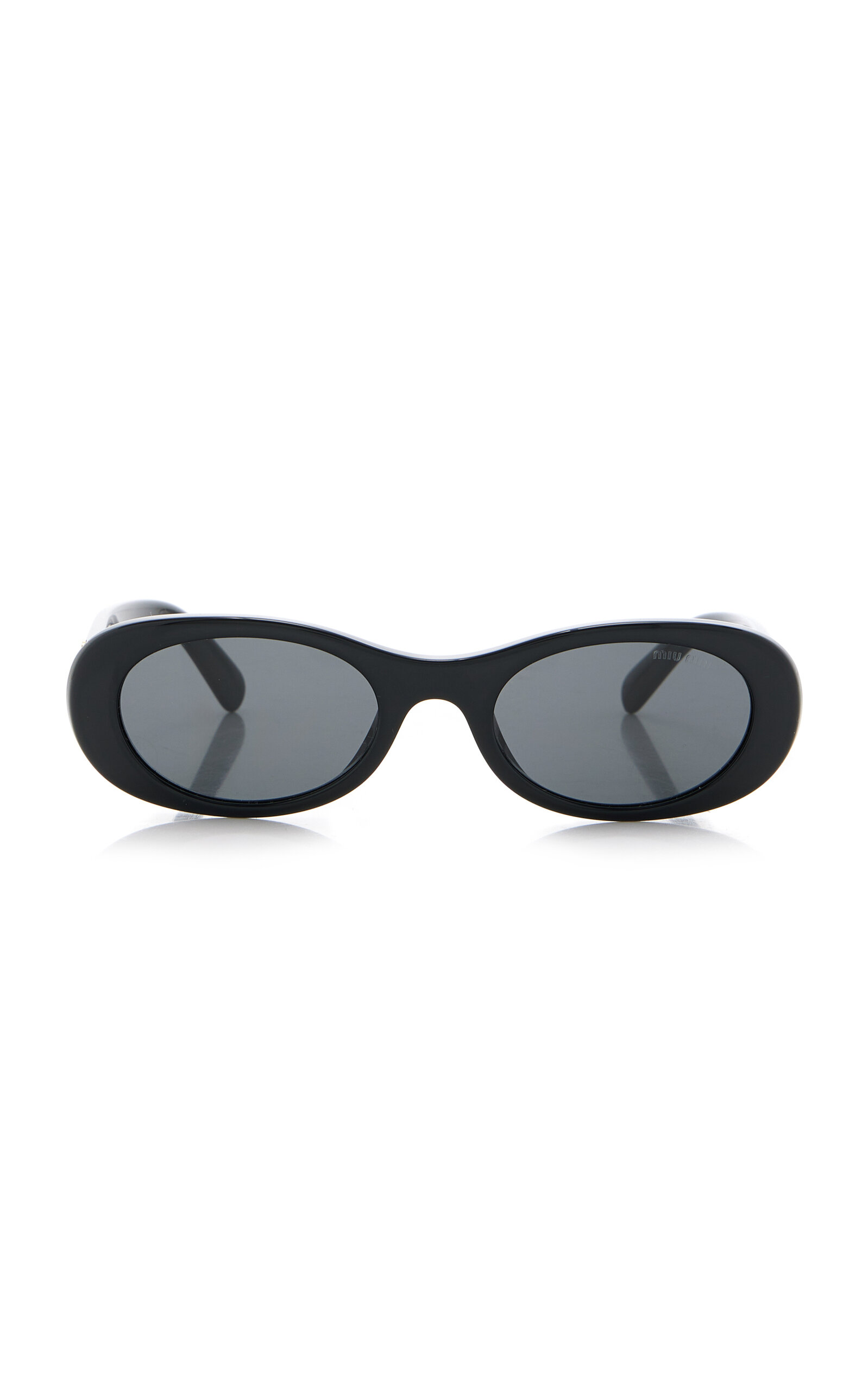 Miu Miu Acetate Oval Sunglasses In Black
