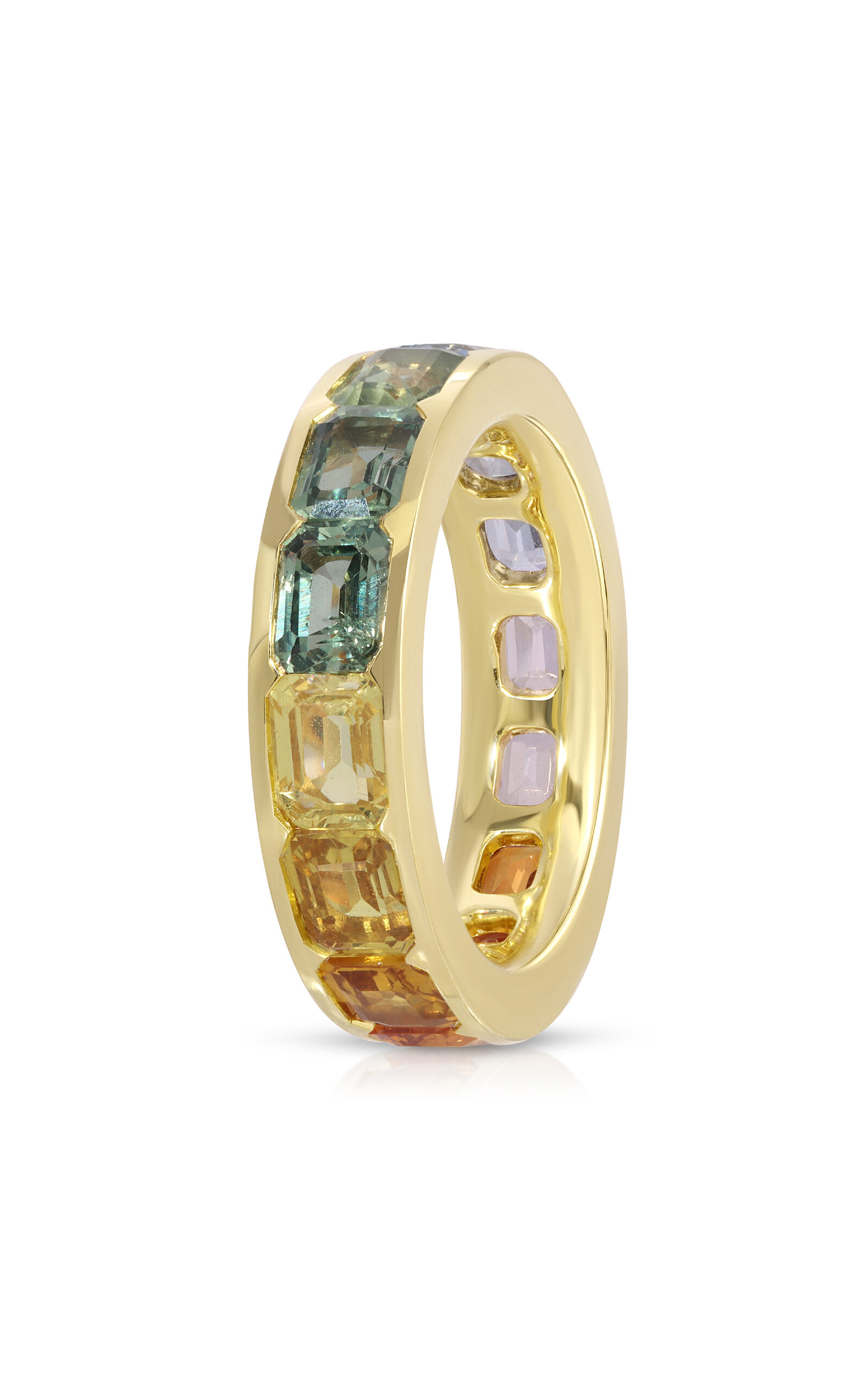 18K Yellow Gold Rainbow Sapphire Alice Eternity Ring