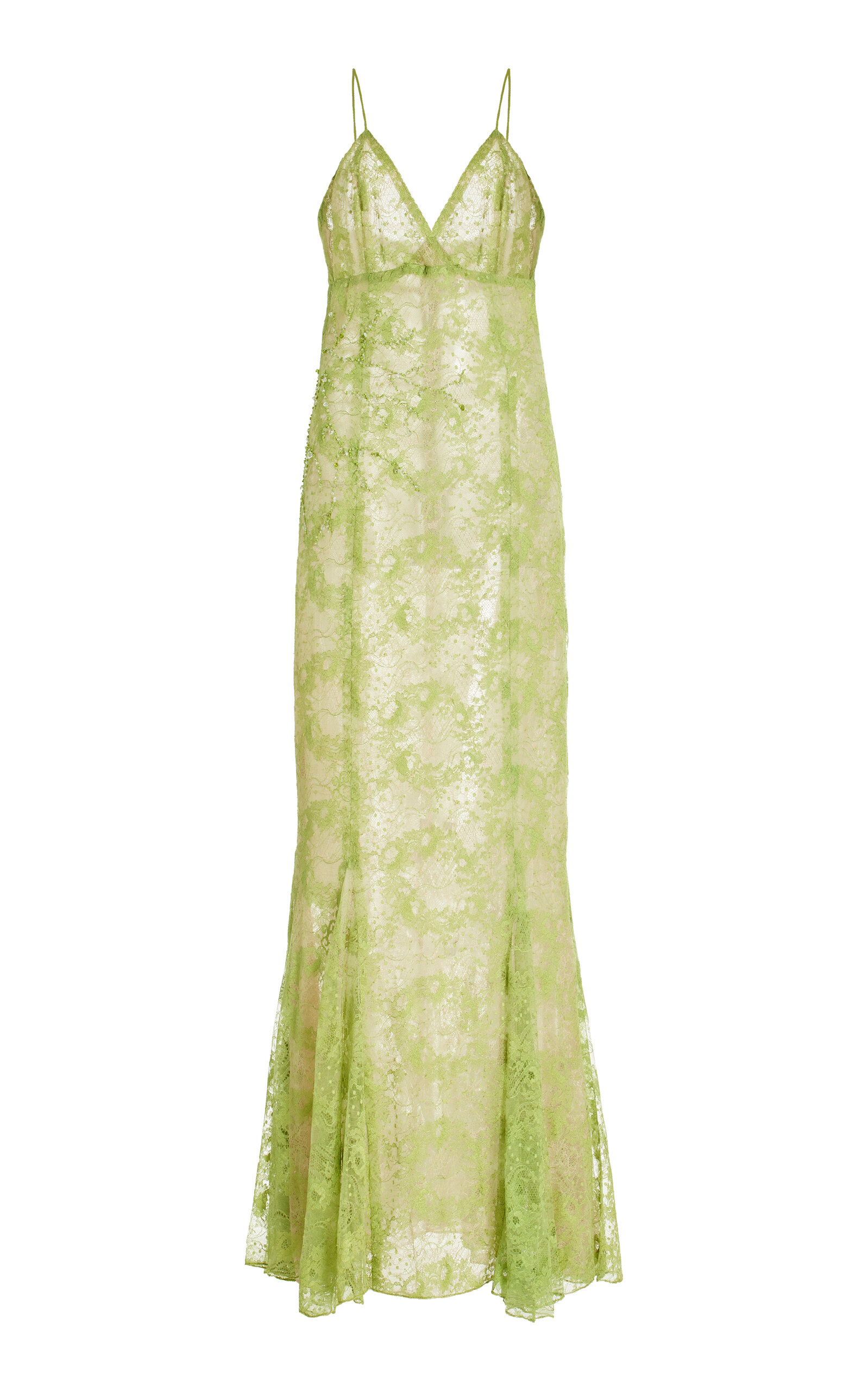 Francesca Miranda Marino Silk-lace Dress In Green