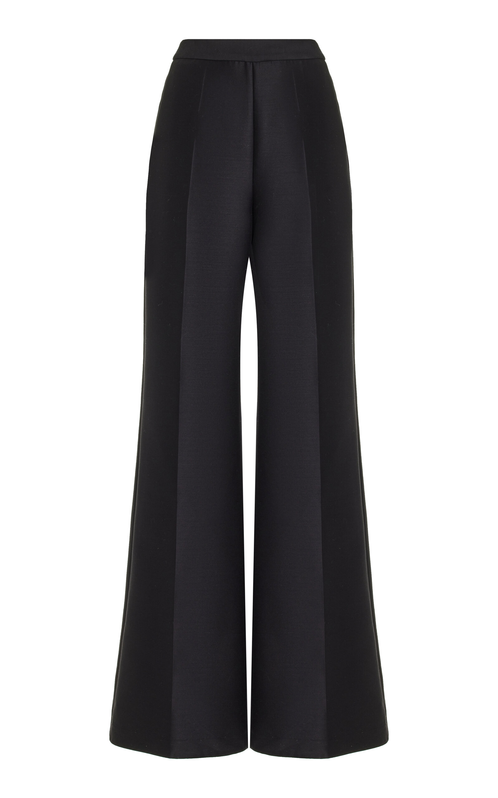Adam Lippes Kennedy Wool-blend Twill Flared Trousers In Black