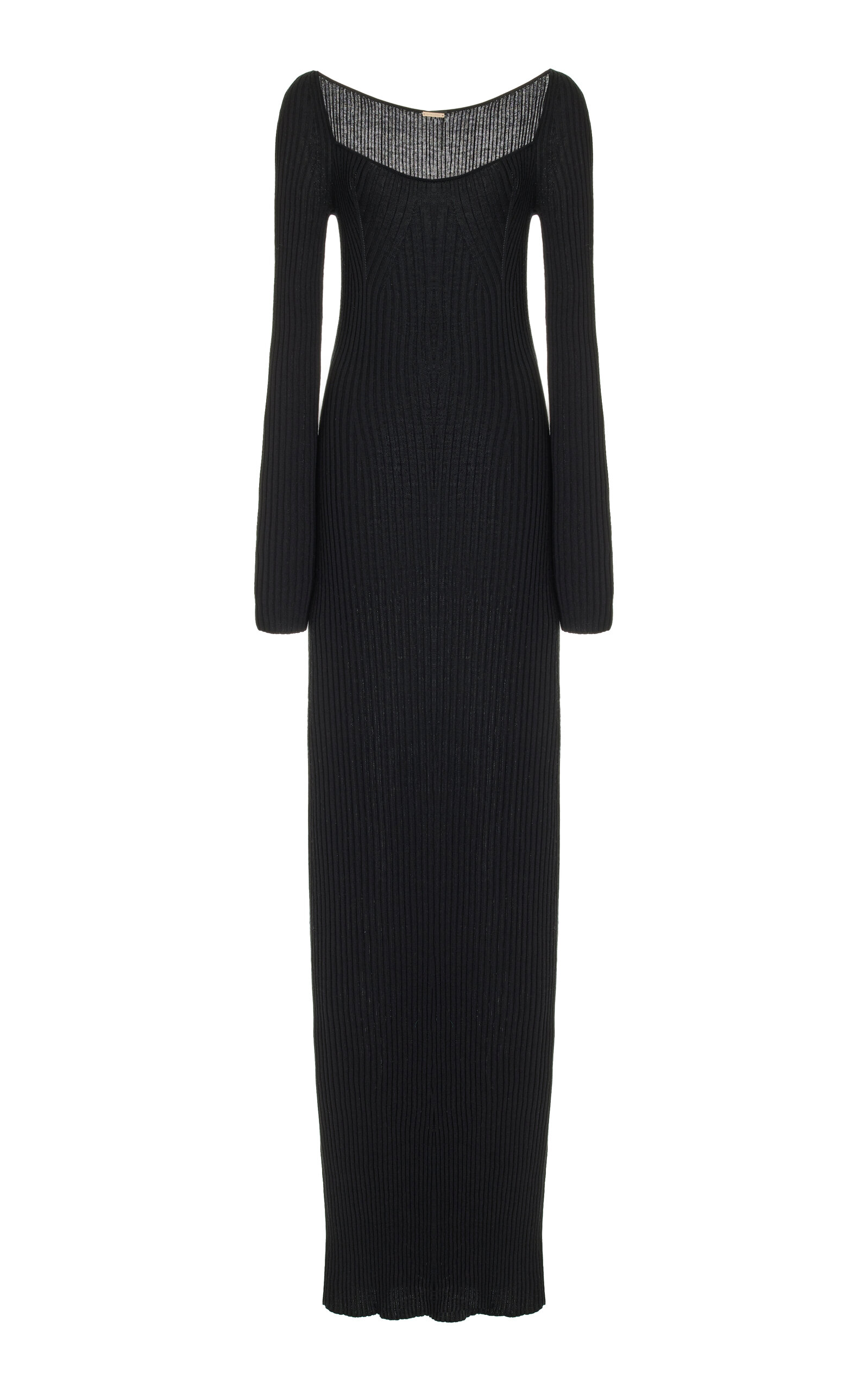 Shop Adam Lippes Florentine Ribbed-knit Silk-cashmere Dress In Black