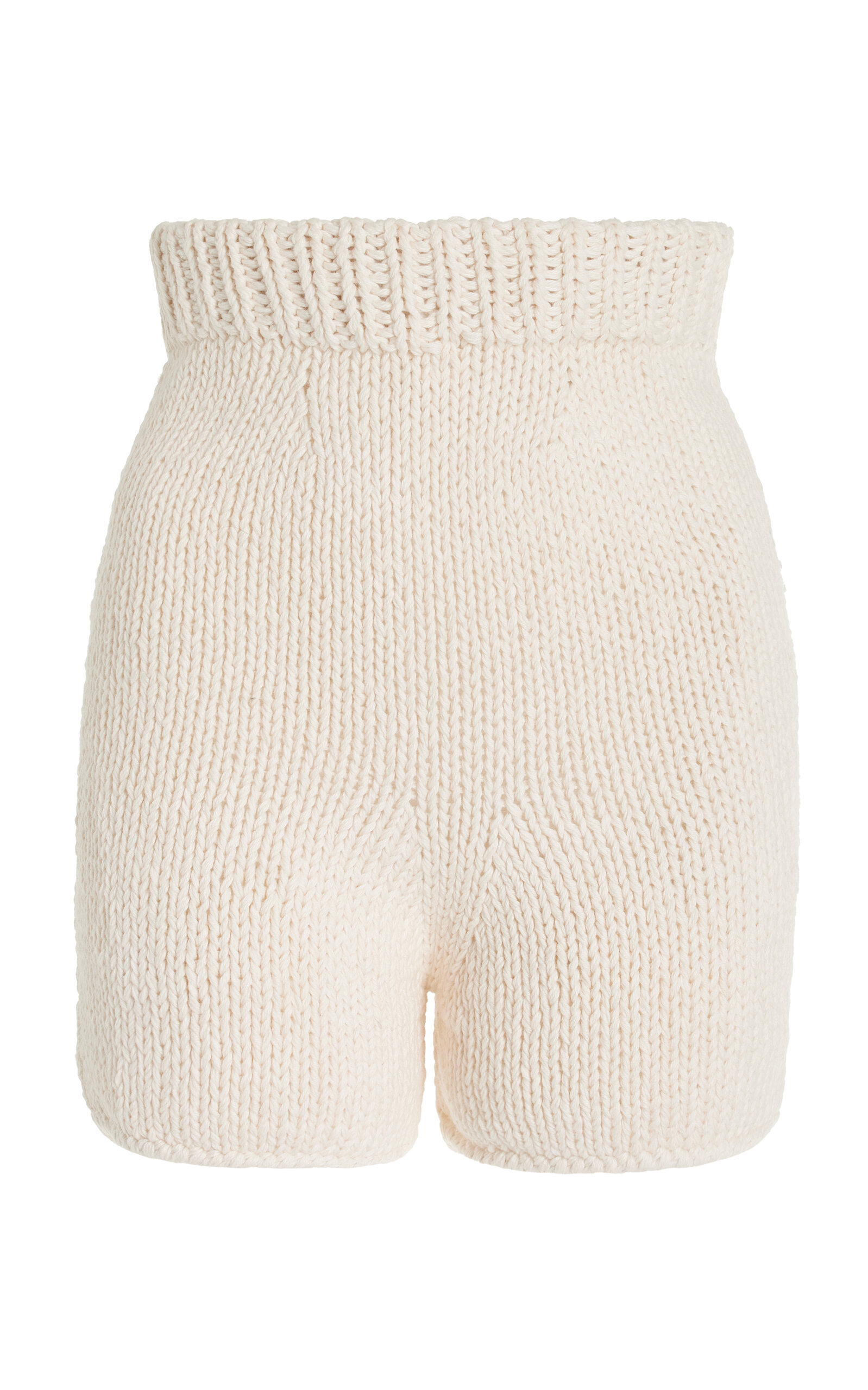 Shop Nia Thomas Paulo Knit-cotton Shorts In Ivory
