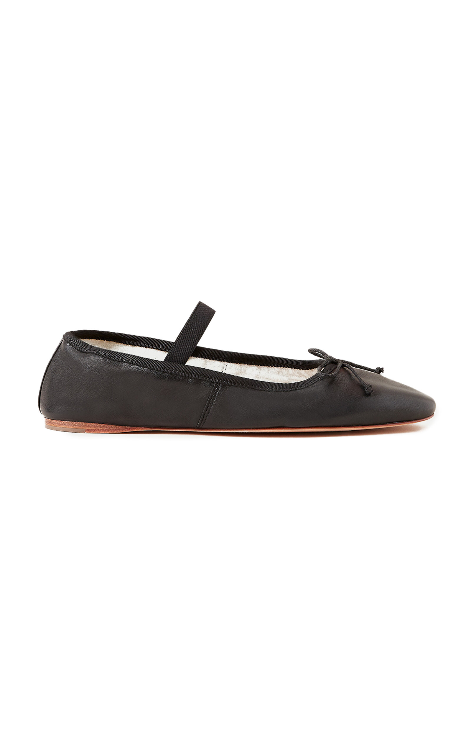 Loeffler Randall Leonie Lambskin Bow Ballerina Flats In Black