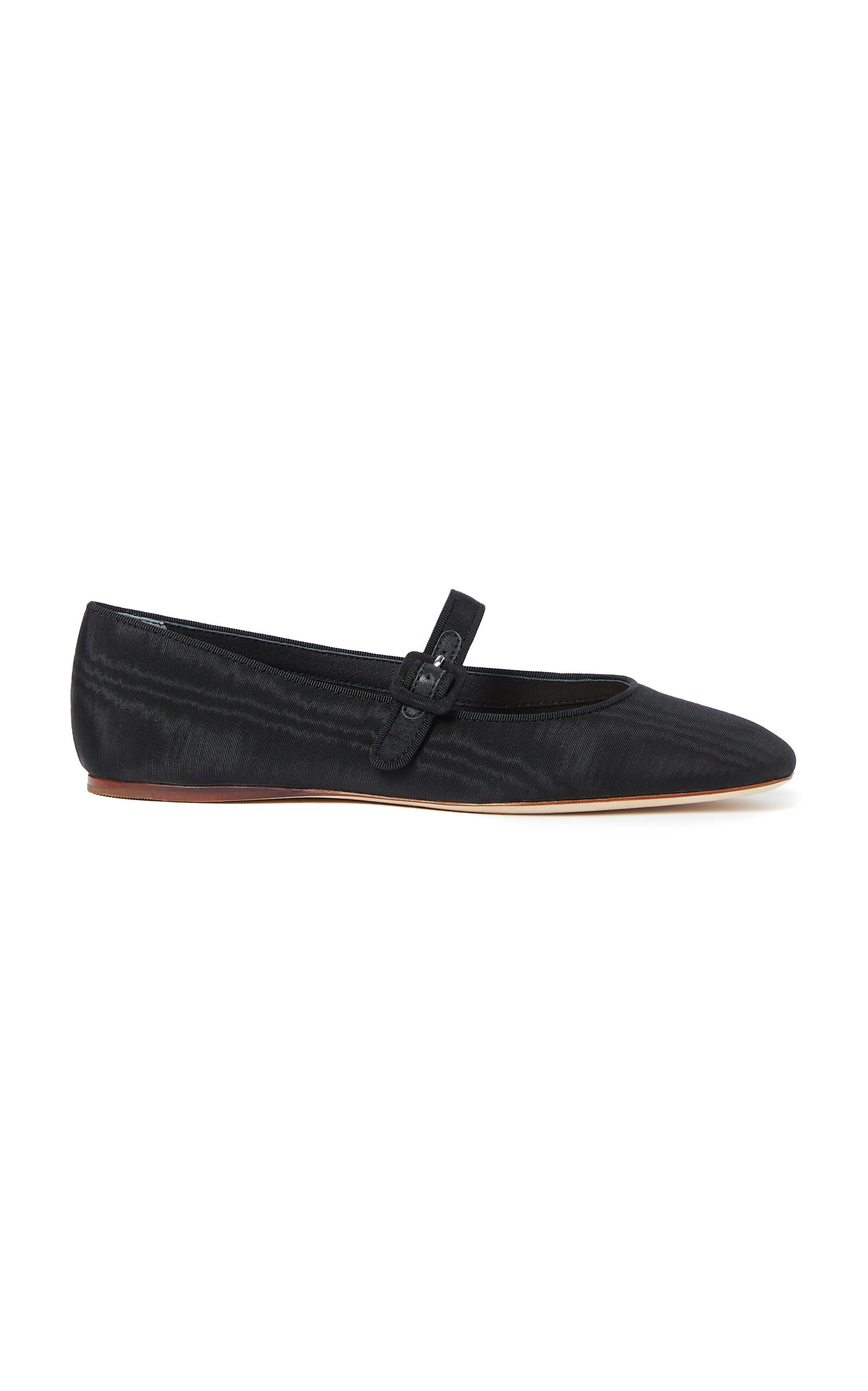 Loeffler Randall + Net Sustain Leonie Grosgrain-trimmed Satin Ballet Flats In Black