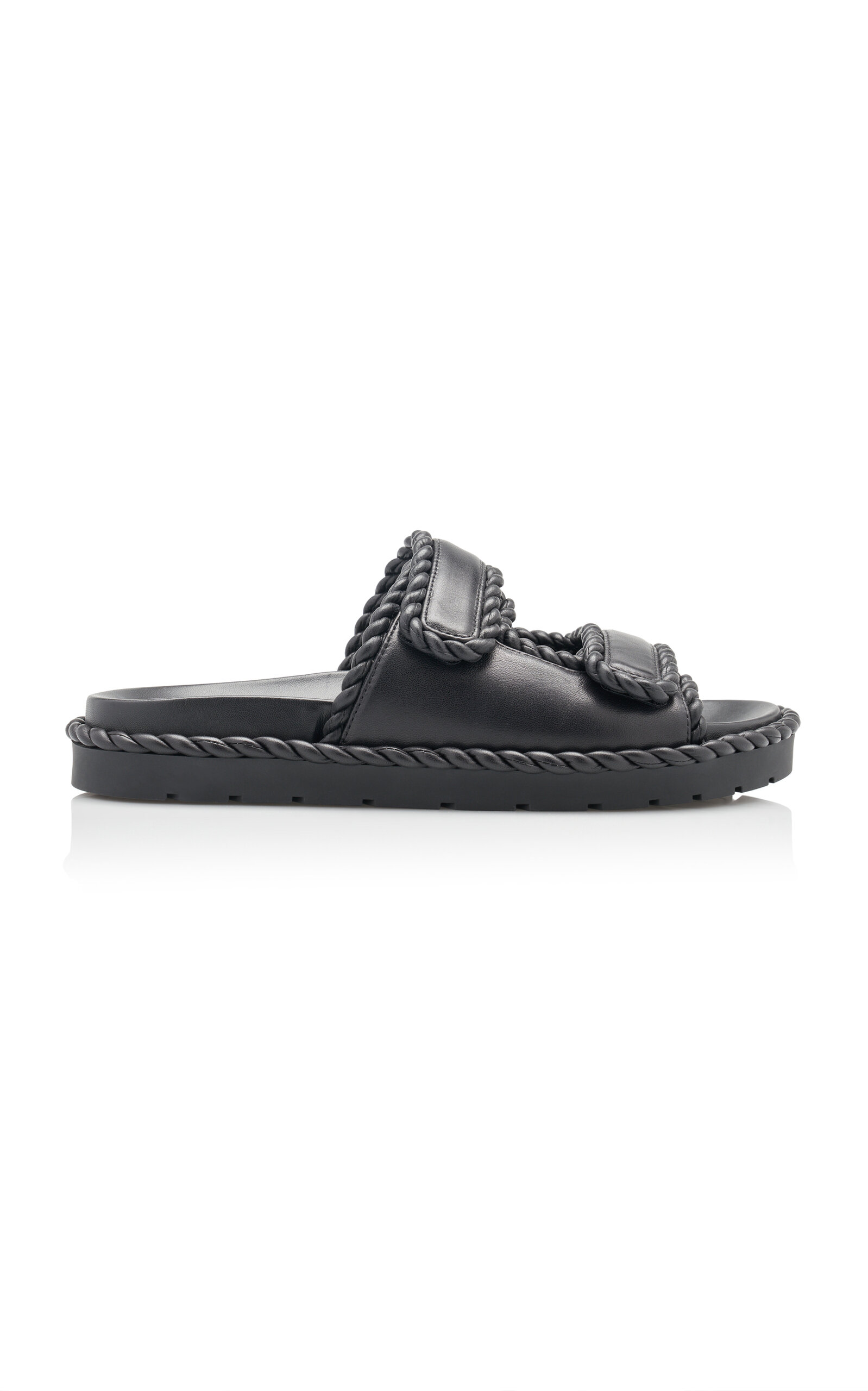 Shop Bottega Veneta Jack Leather Sandals In Black