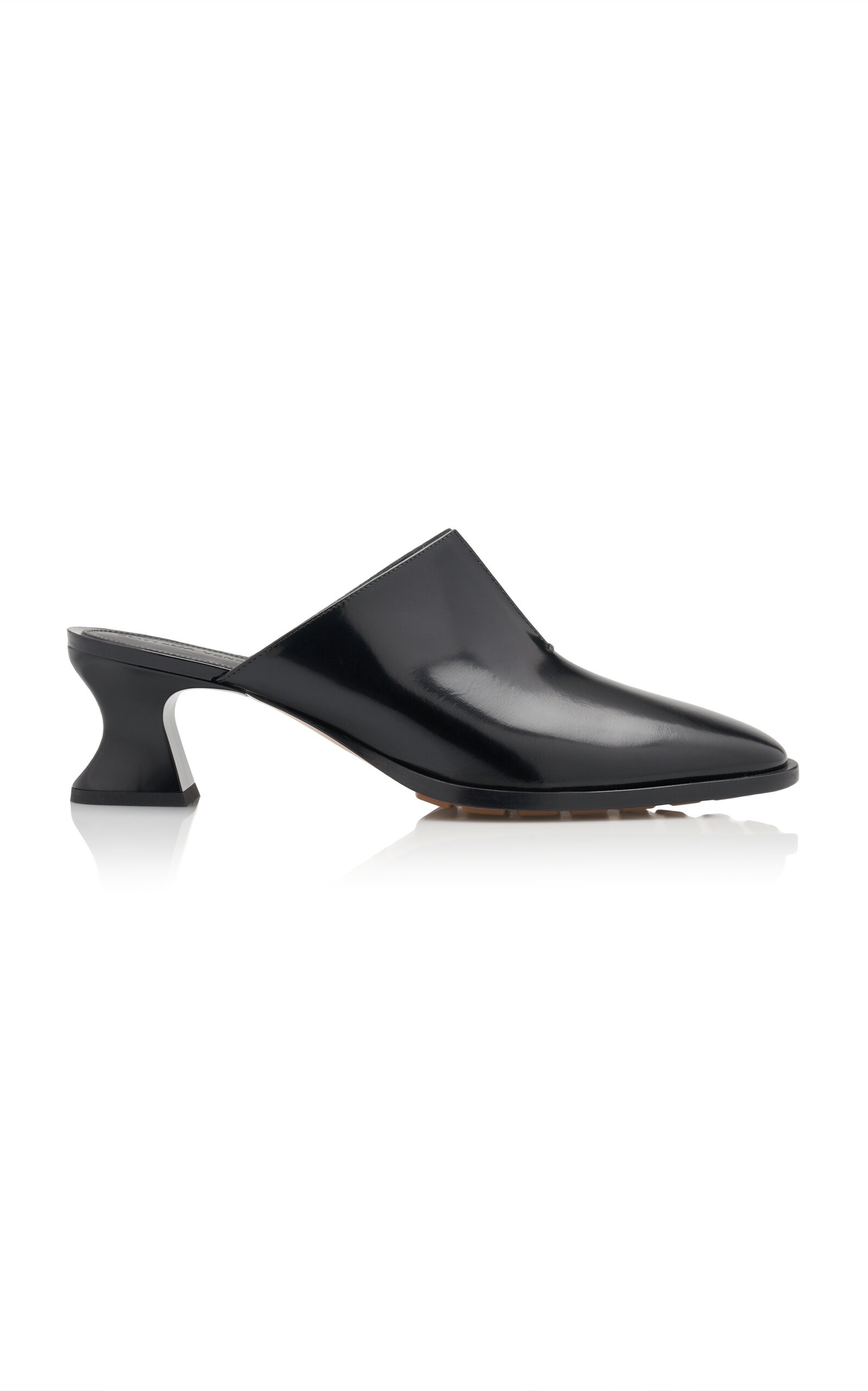 Shop Bottega Veneta Cha-cha Vinyl Mules In Black