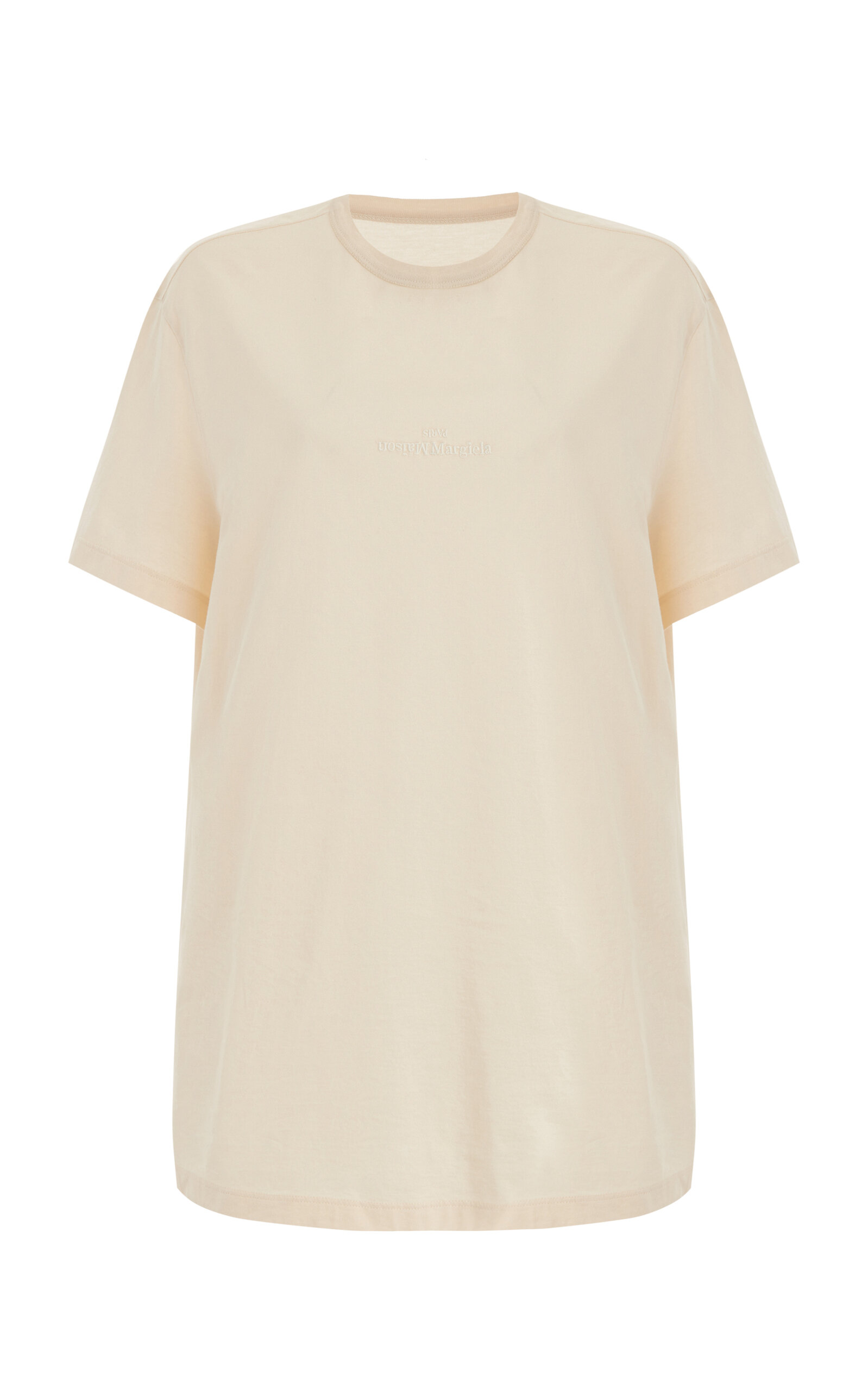 Shop Maison Margiela Embroidered Cotton T-shirt In Ivory