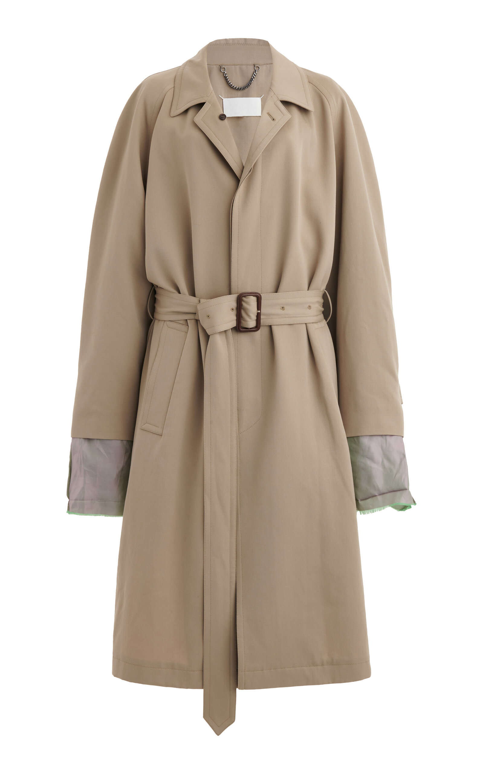 Shop Maison Margiela Belted Wool Trench Coat In Neutral