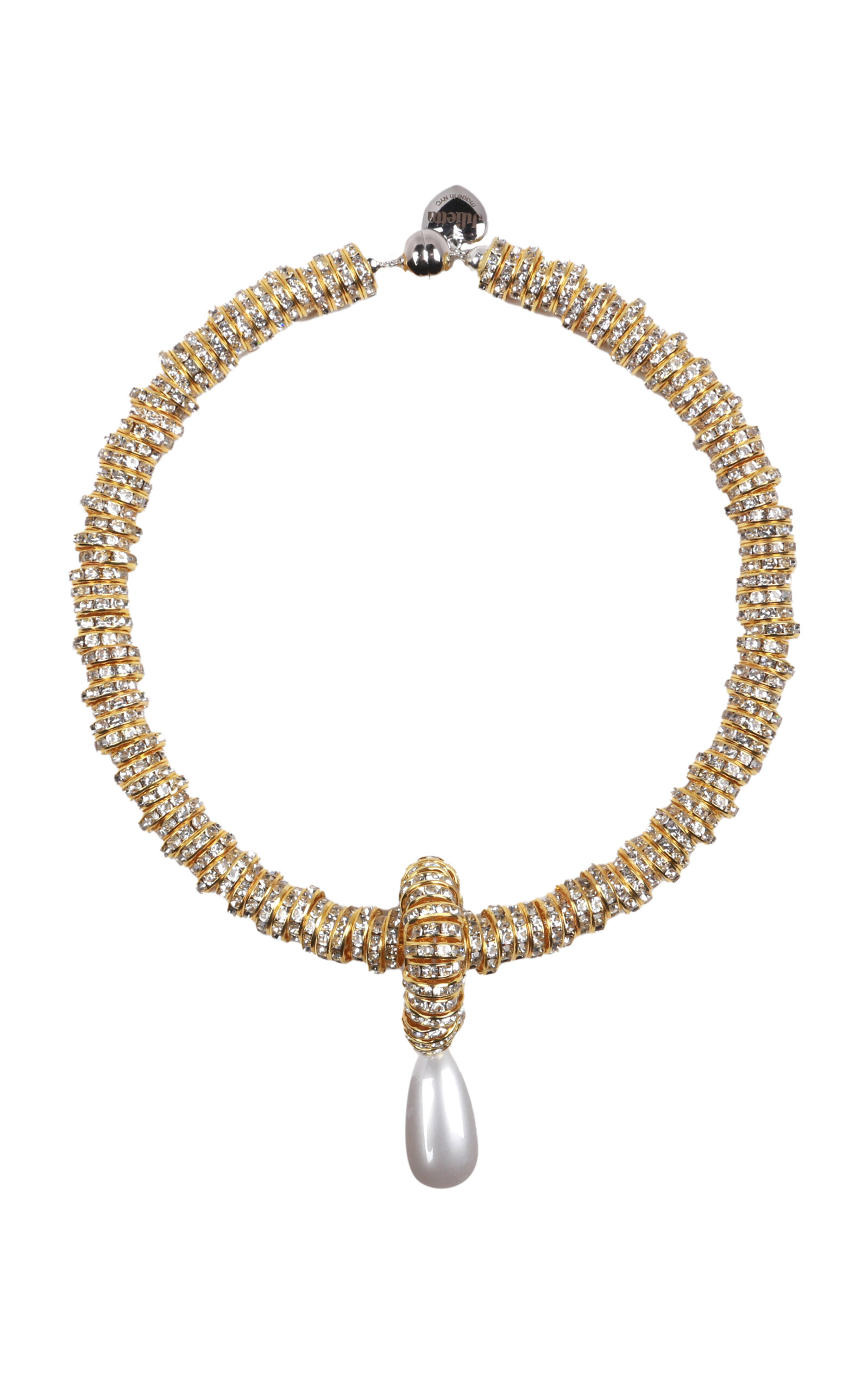 Pearl; Crystal Gold-Tone Necklace