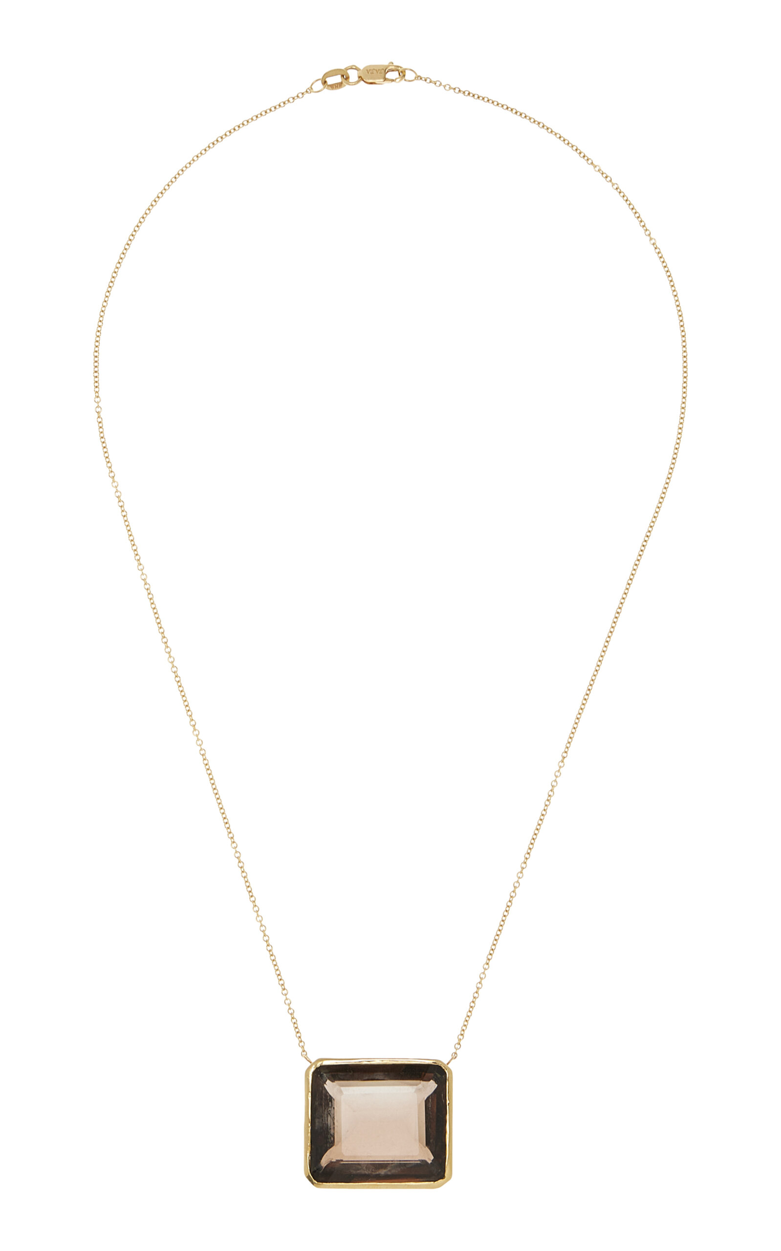 Jia Jia Large 14k Yellow Gold Quartz Necklace In Brown