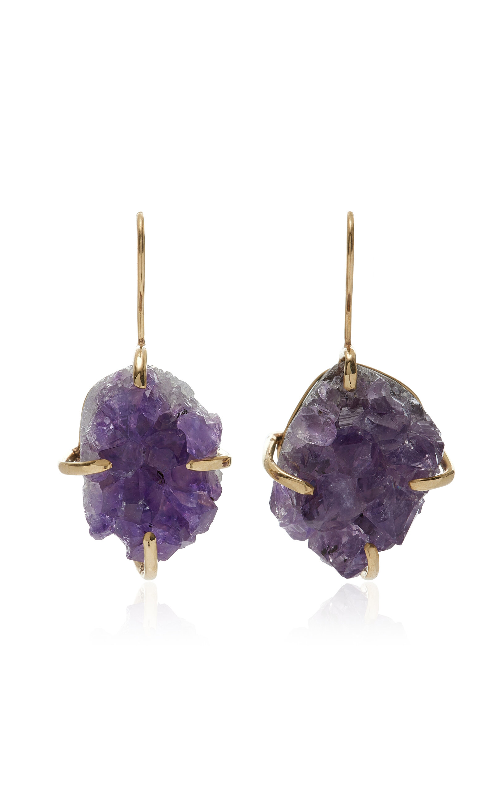 Jia Jia 14k Yellow Gold Amethyst Earrings In Purple