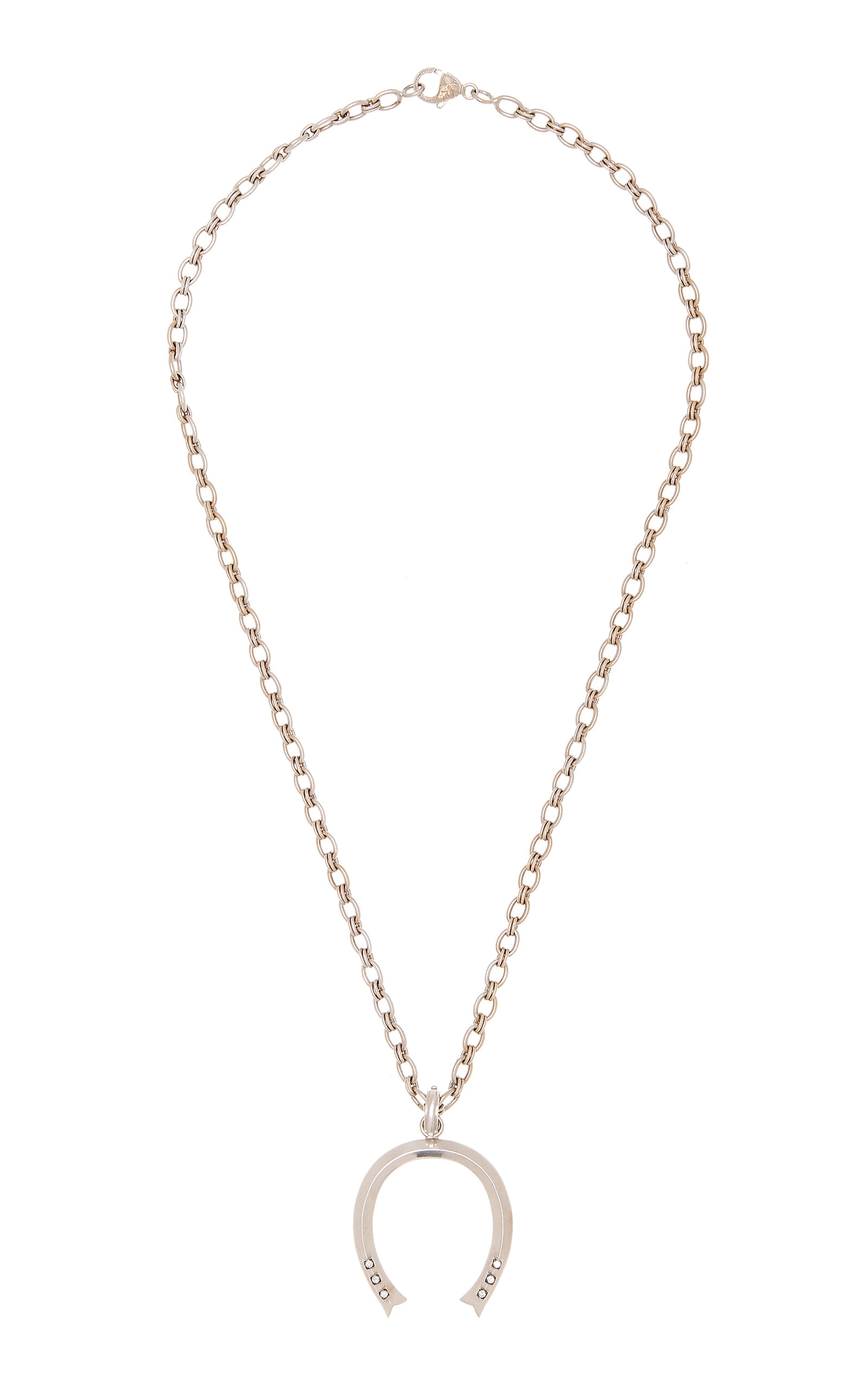 Horseshoe 18K White Gold Diamond Necklace