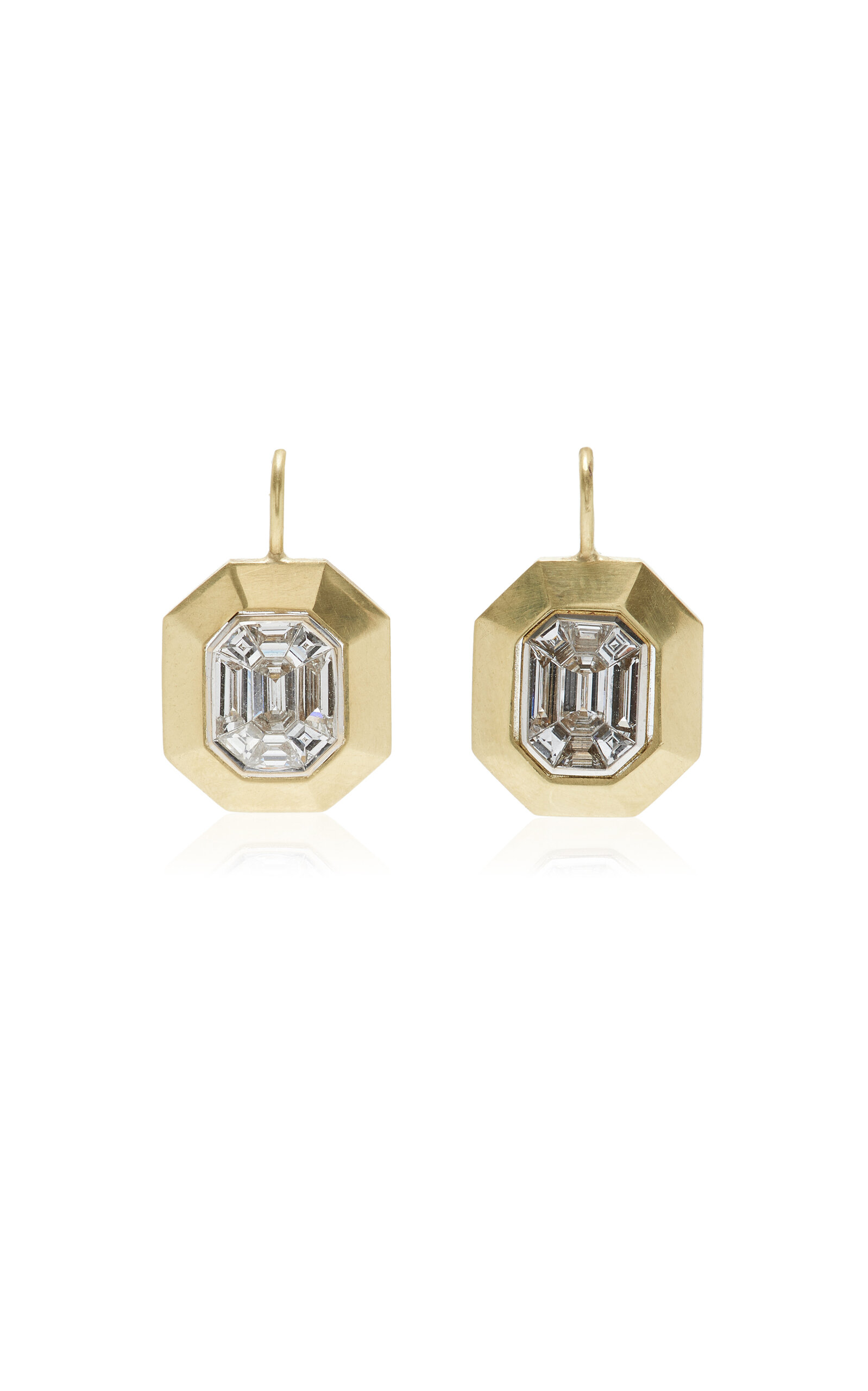 Sylva & Cie Mosaic 18k Yellow Gold Diamond Earrings