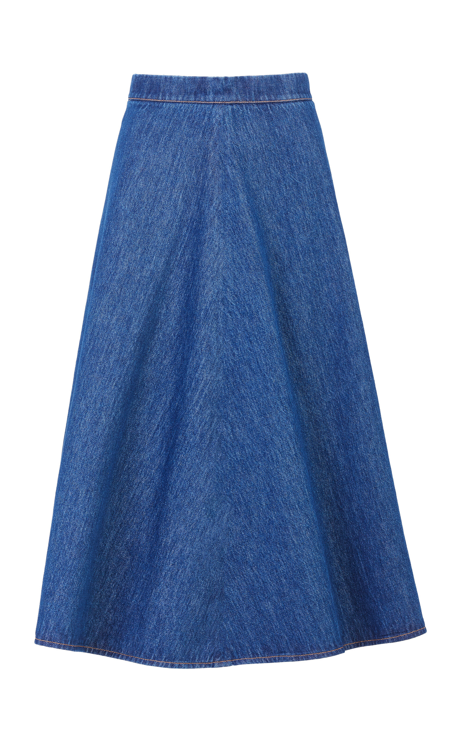 Giuliva Heritage The Ada Denim Midi Skirt In Blue