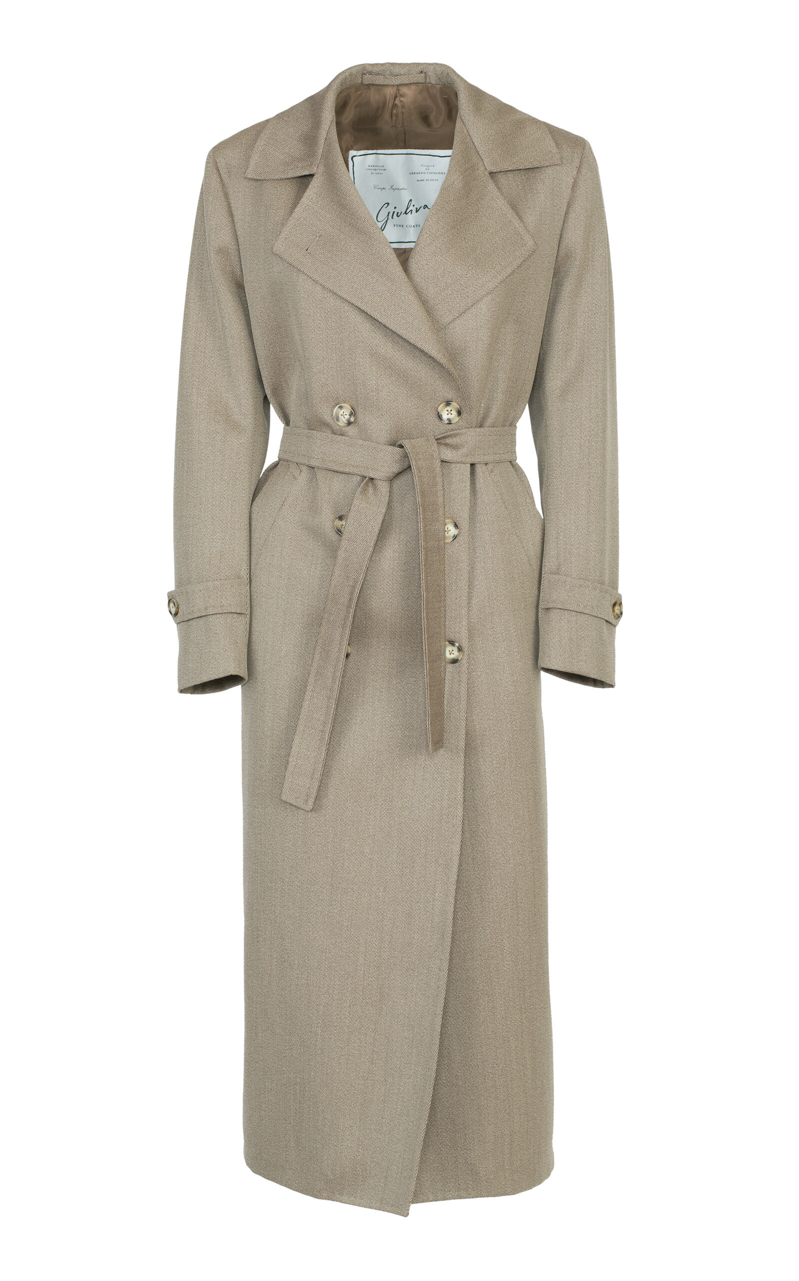 Giuliva Heritage The Christie Wool-twill Trench Coat In Taupe