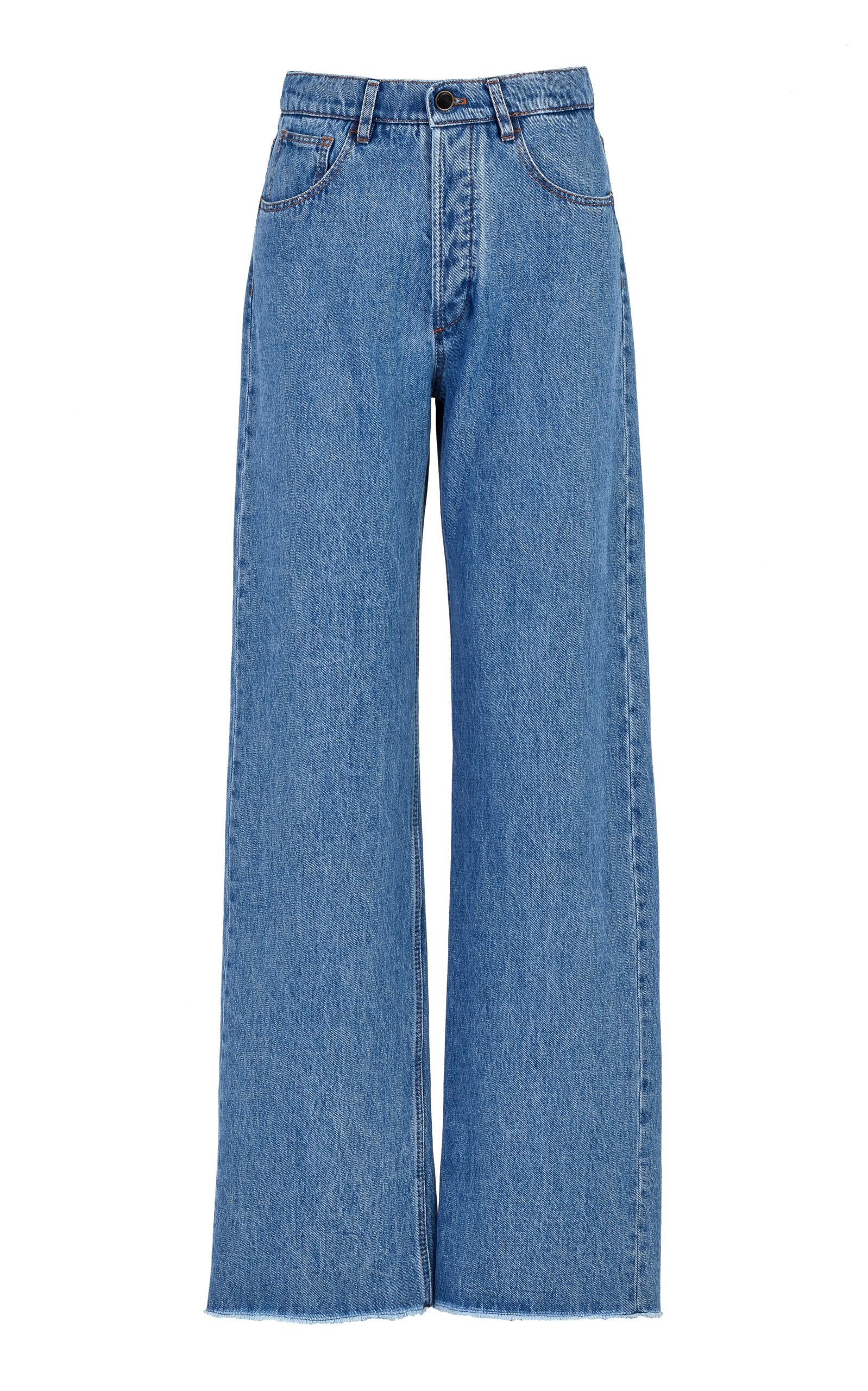 Giuliva Heritage The Dylan Frayed High-rise Straight-leg Jeans In Blue