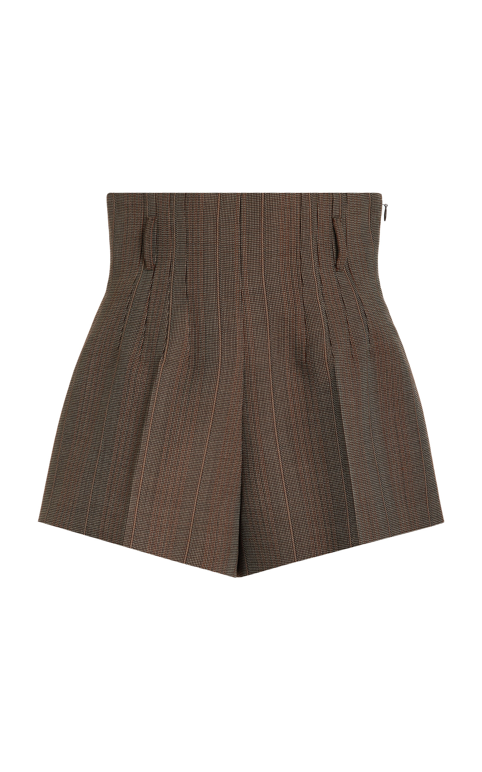 Prada Corset-Waist Wool Suiting Shorts