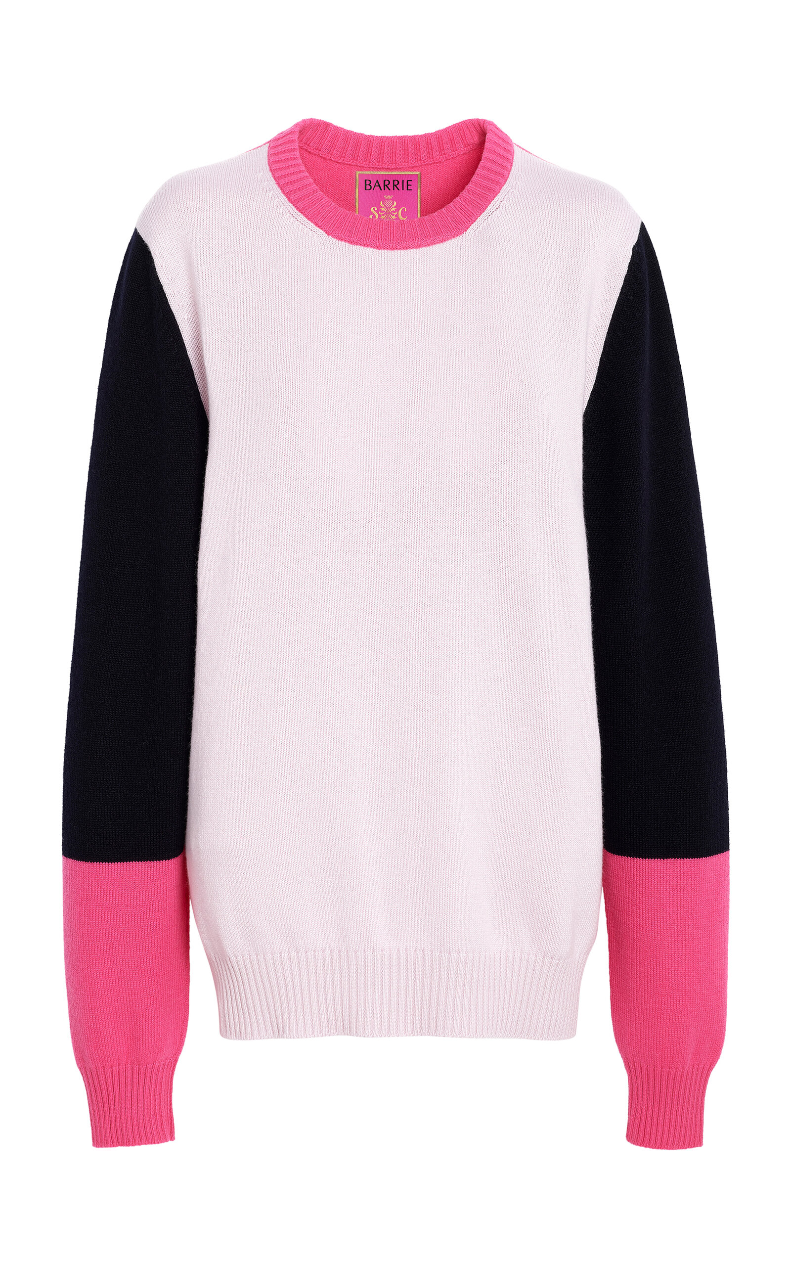 Barrie Barrie X Sofia Coppola Color-Blocked Cashmere Sweater - Berry - XS
