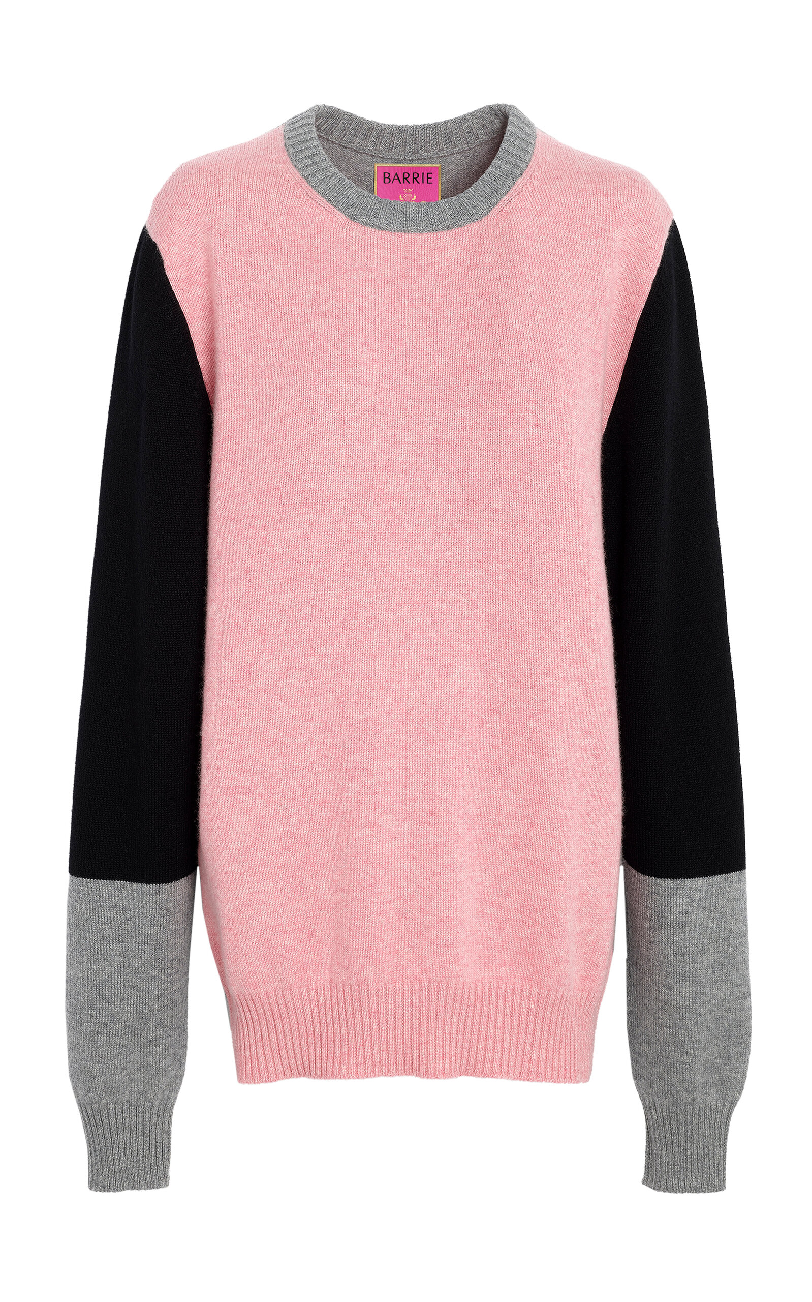 Barrie X Sofia Coppola Color-blocked Cashmere Sweater In Pink