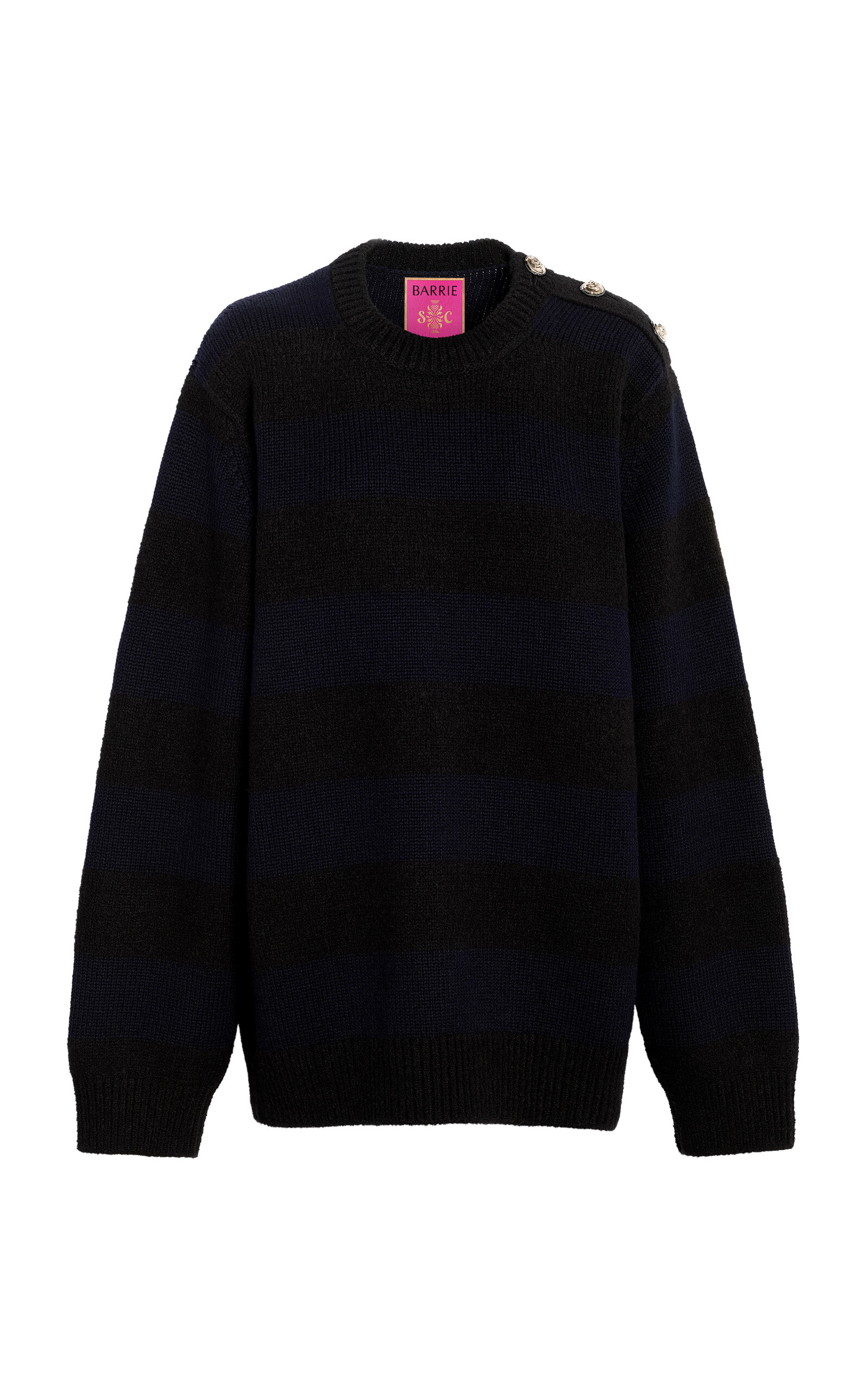 Shop Barrie X Sofia Coppola Button Detail Cashmere Sweater In Blue