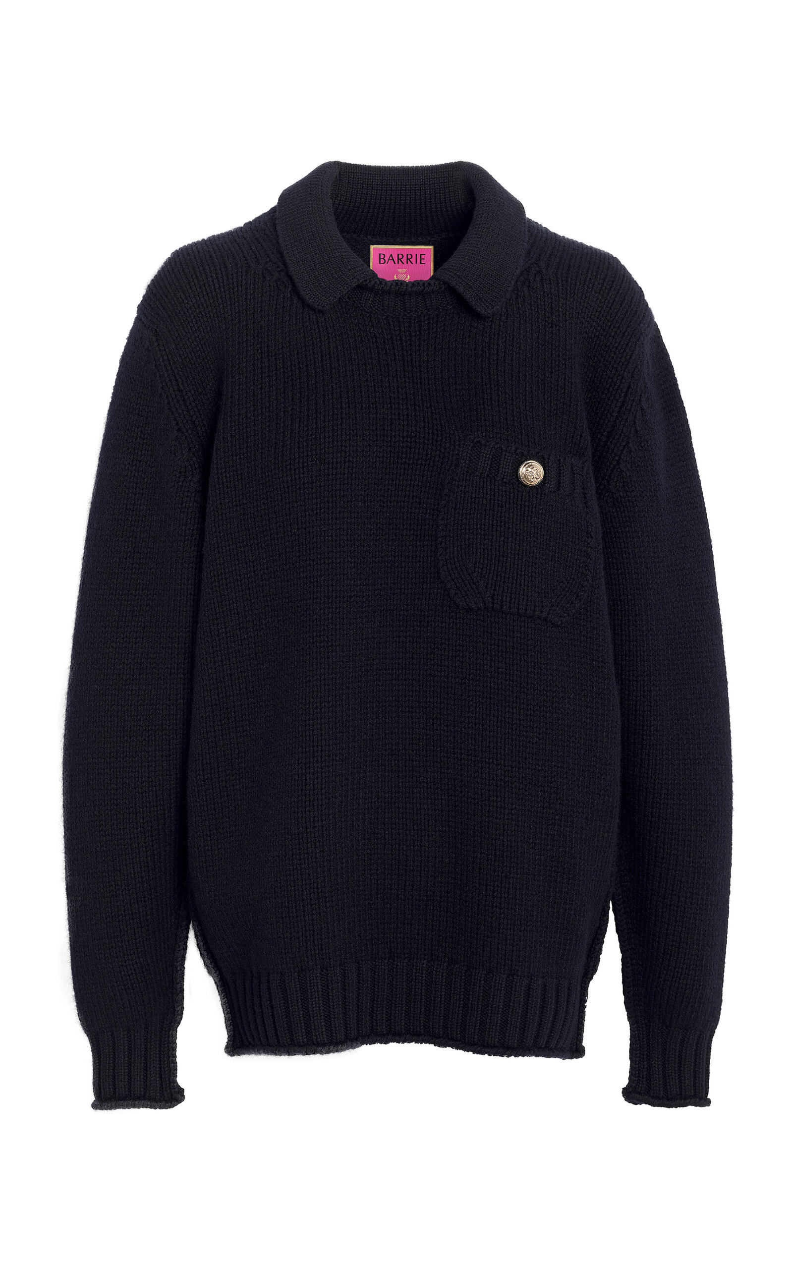 Shop Barrie X Sofia Coppola Cashmere Polo Sweater In Navy