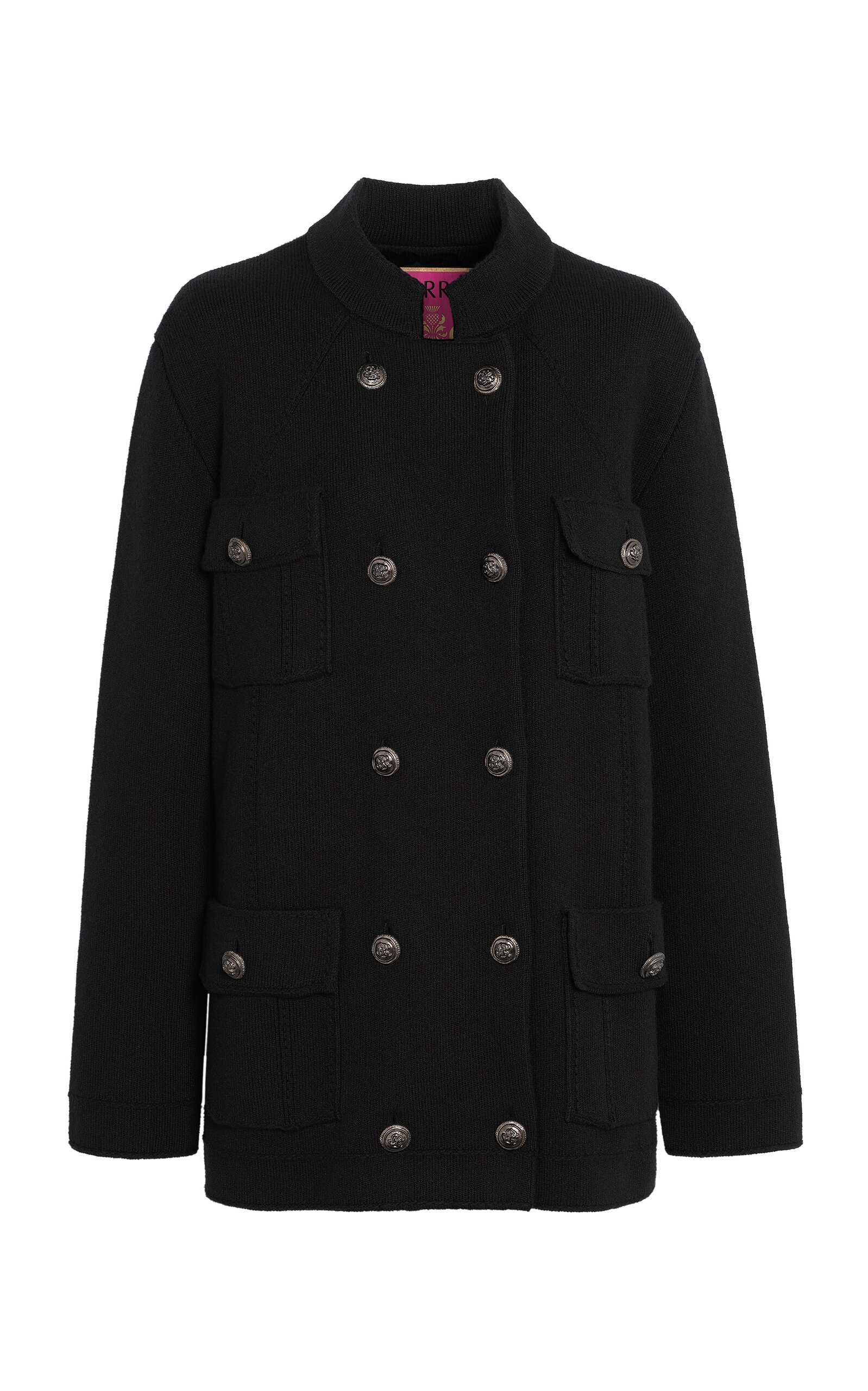 Shop Barrie X Sofia Coppola Cotton-cashmere Military Jacket In Black