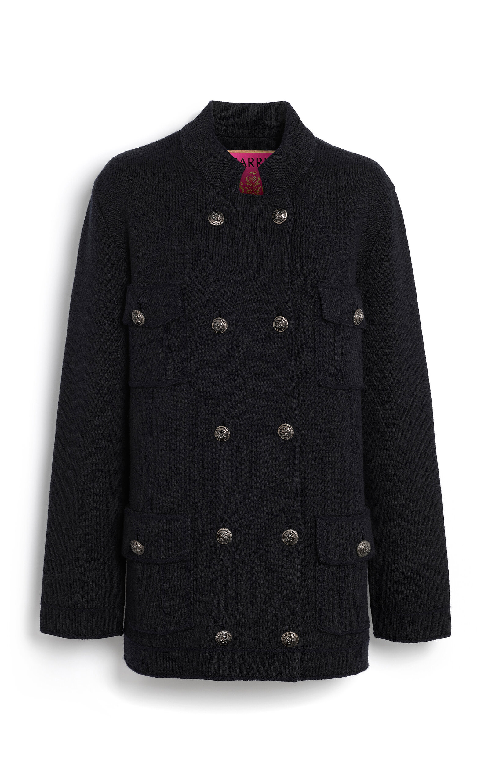 Barrie X Sofia Coppola Cotton-cashmere Military Jacket In Navy