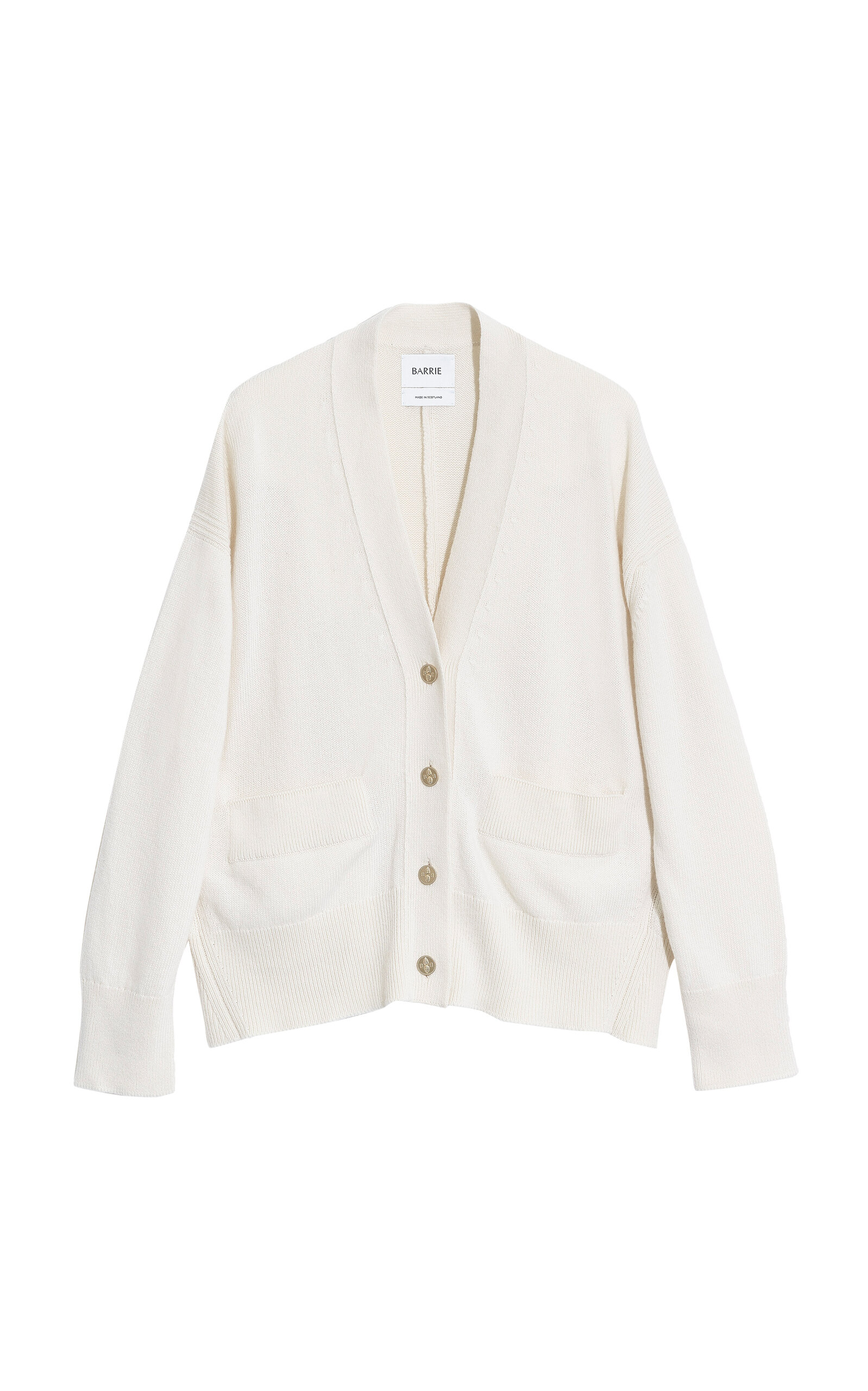 Barrie Cashmere Cardigan In White