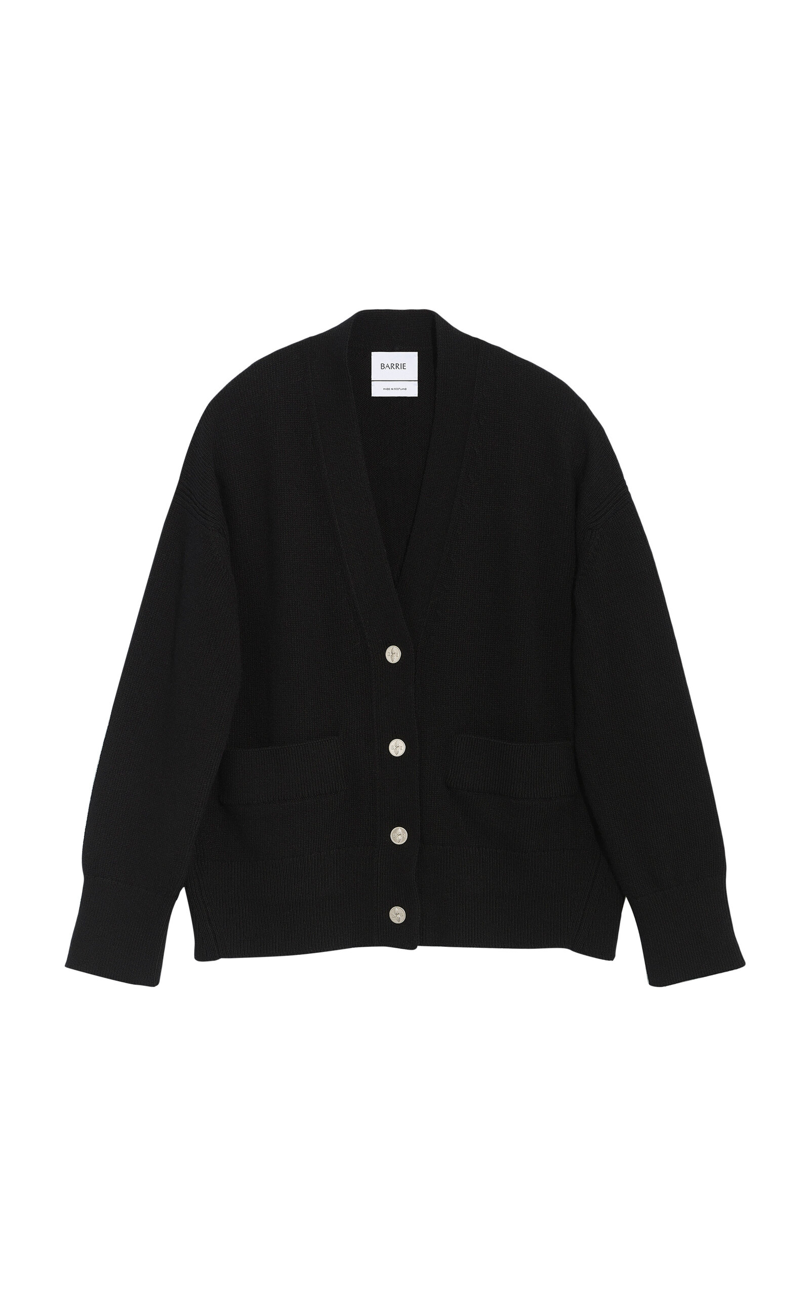 Barrie Button-up Cashmere Cardigan In Black