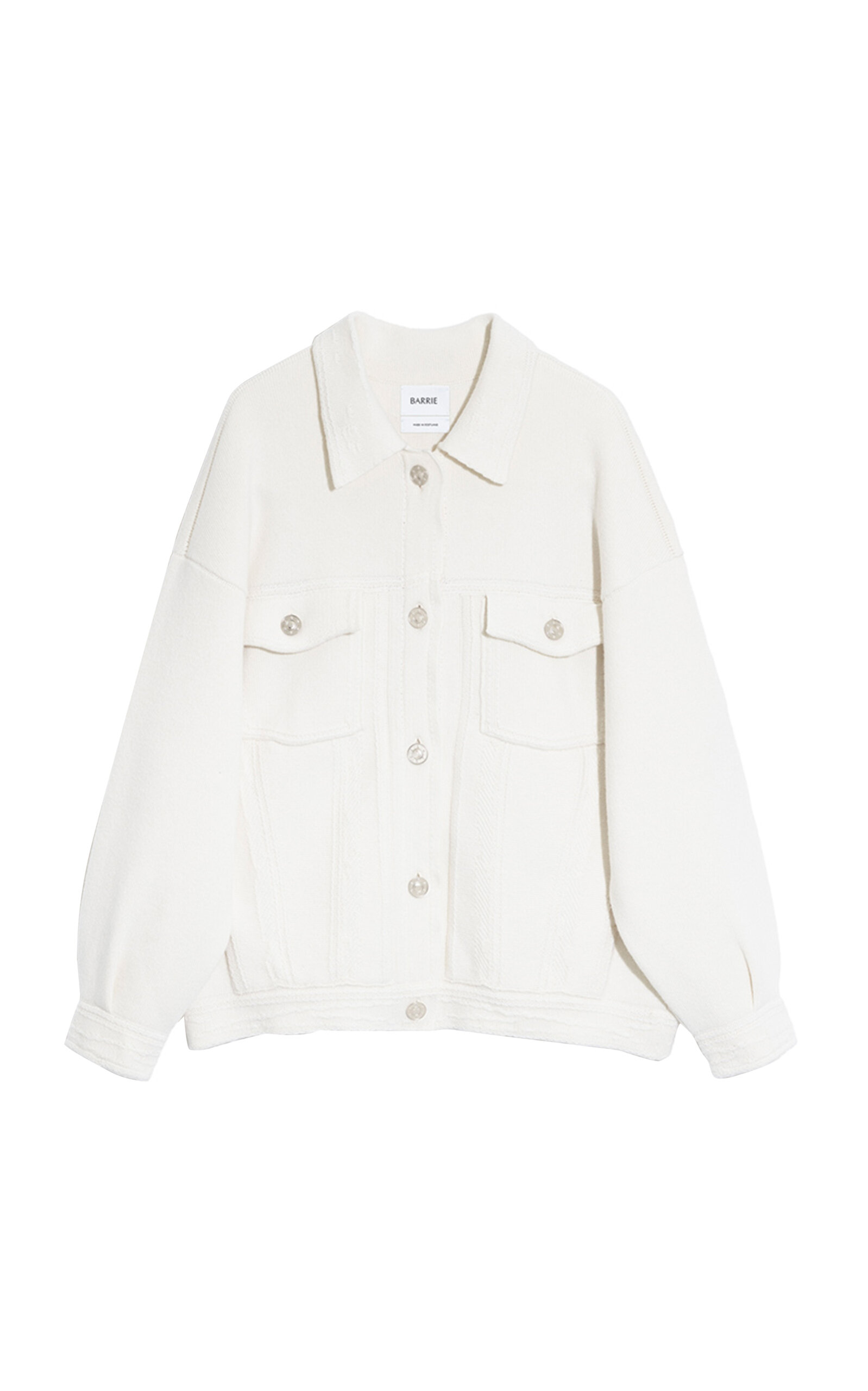 Barrie Womens Niveous Loose Cashmere And Cotton-blend Jacket Xs/s In White