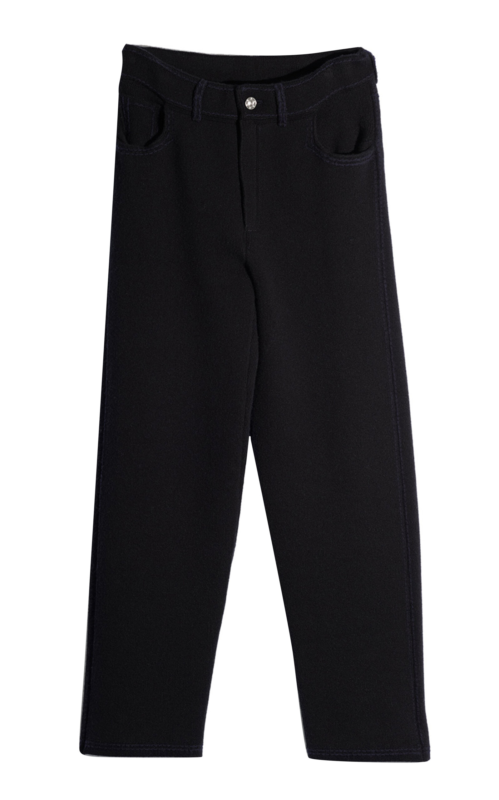 Barrie Cotton-cashmere Wide-leg Jeans In Black