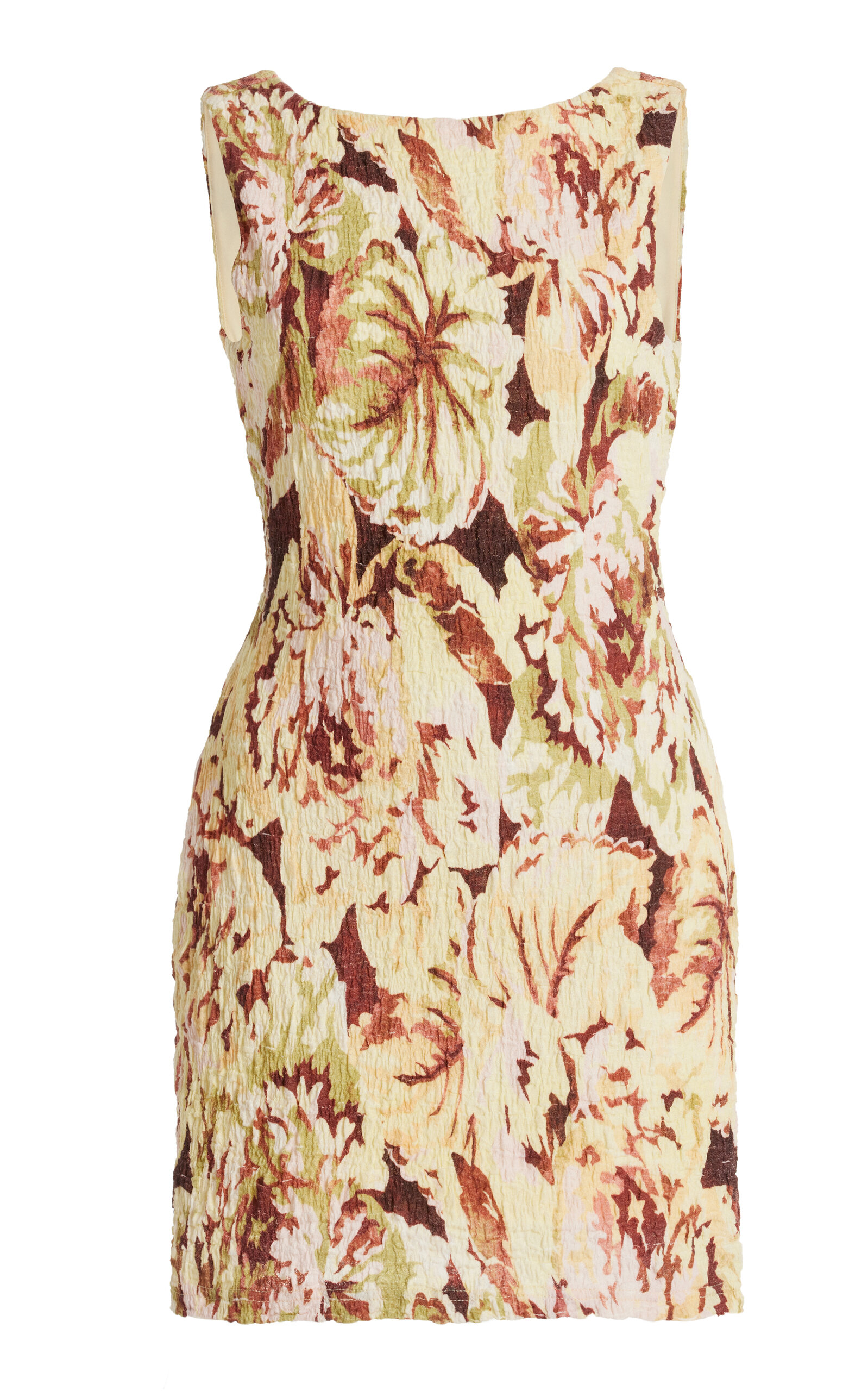 Simona Shirred Cotton-Blend Mini Dress