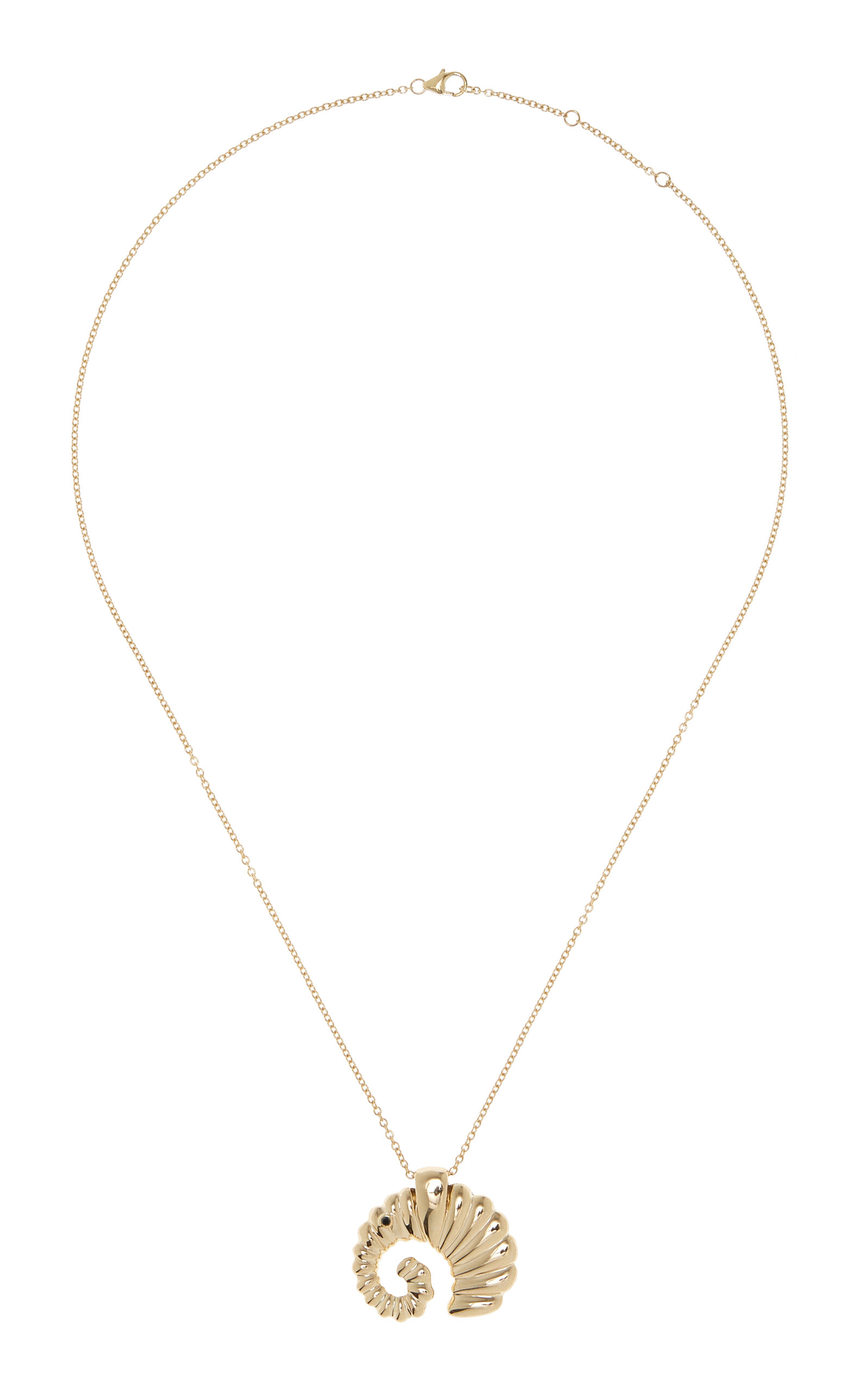 Yvonne Léon Elephant Shell 9K Yellow Gold Diamond Necklace - Gold - OS - Moda Operandi