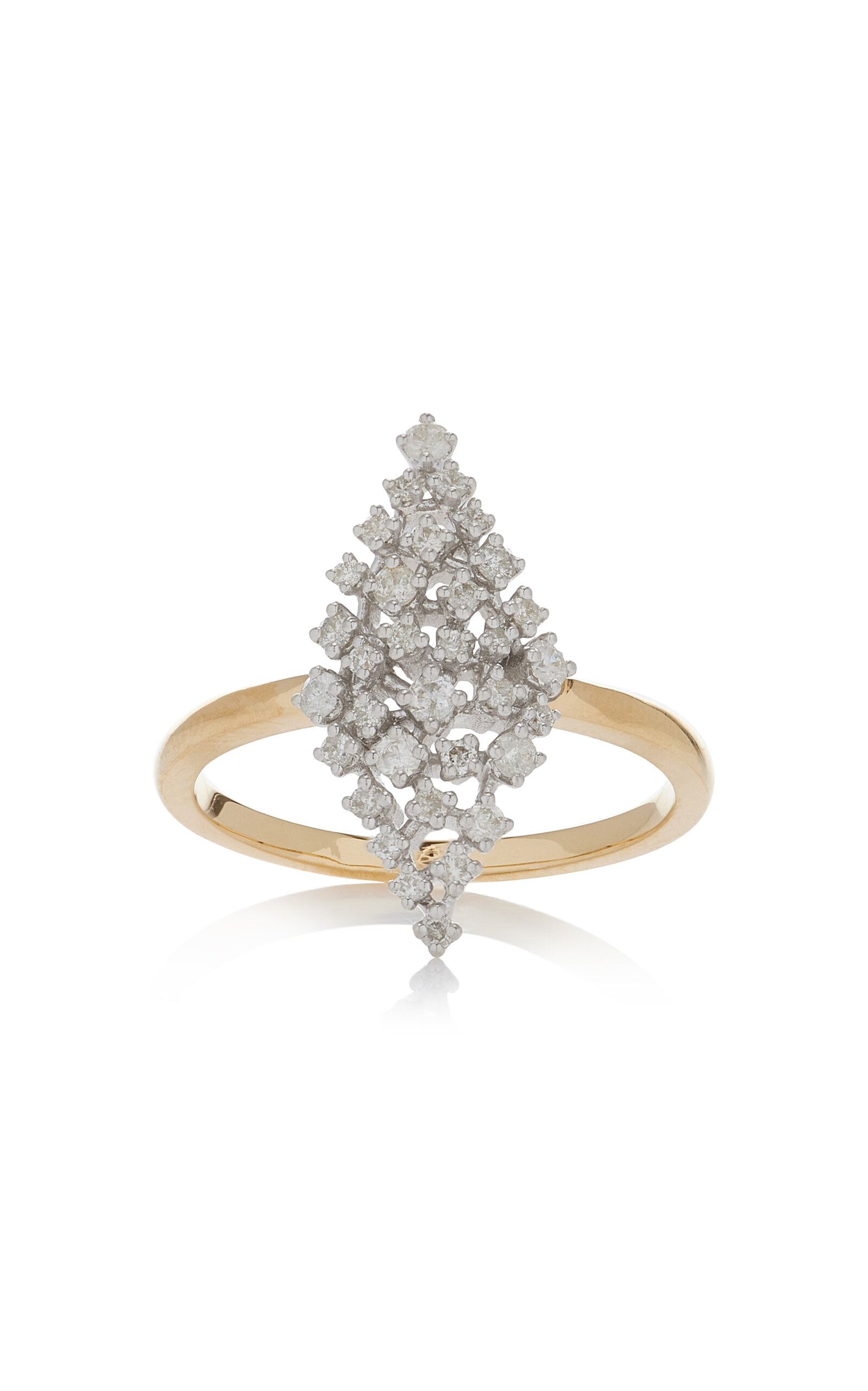 18K Yellow; White Gold Marquise Diamond Ring